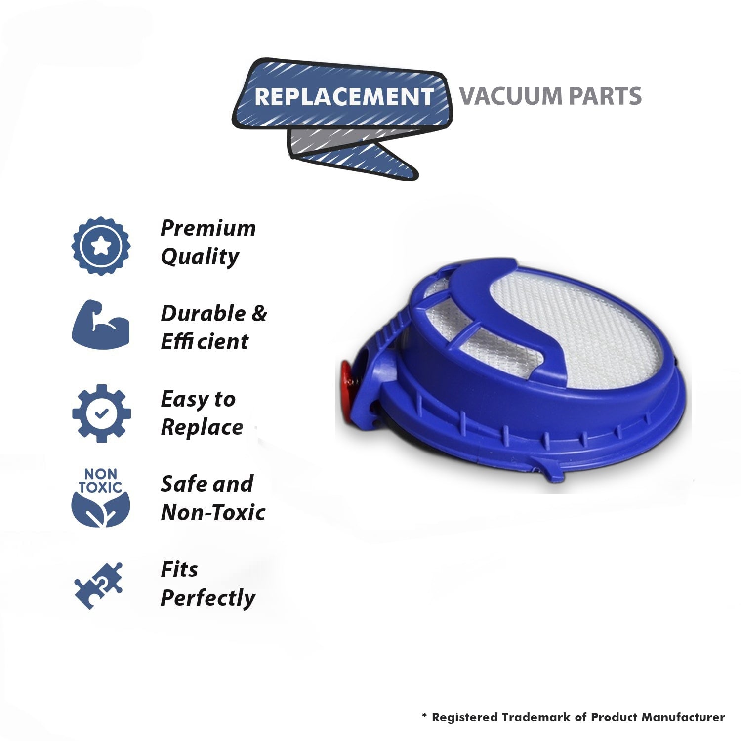 Topvacuumparts Replacement Part For Dyson DC25, Bagless Upright Vacuum Cleaner Hepa Filter # compare to part 916188 06