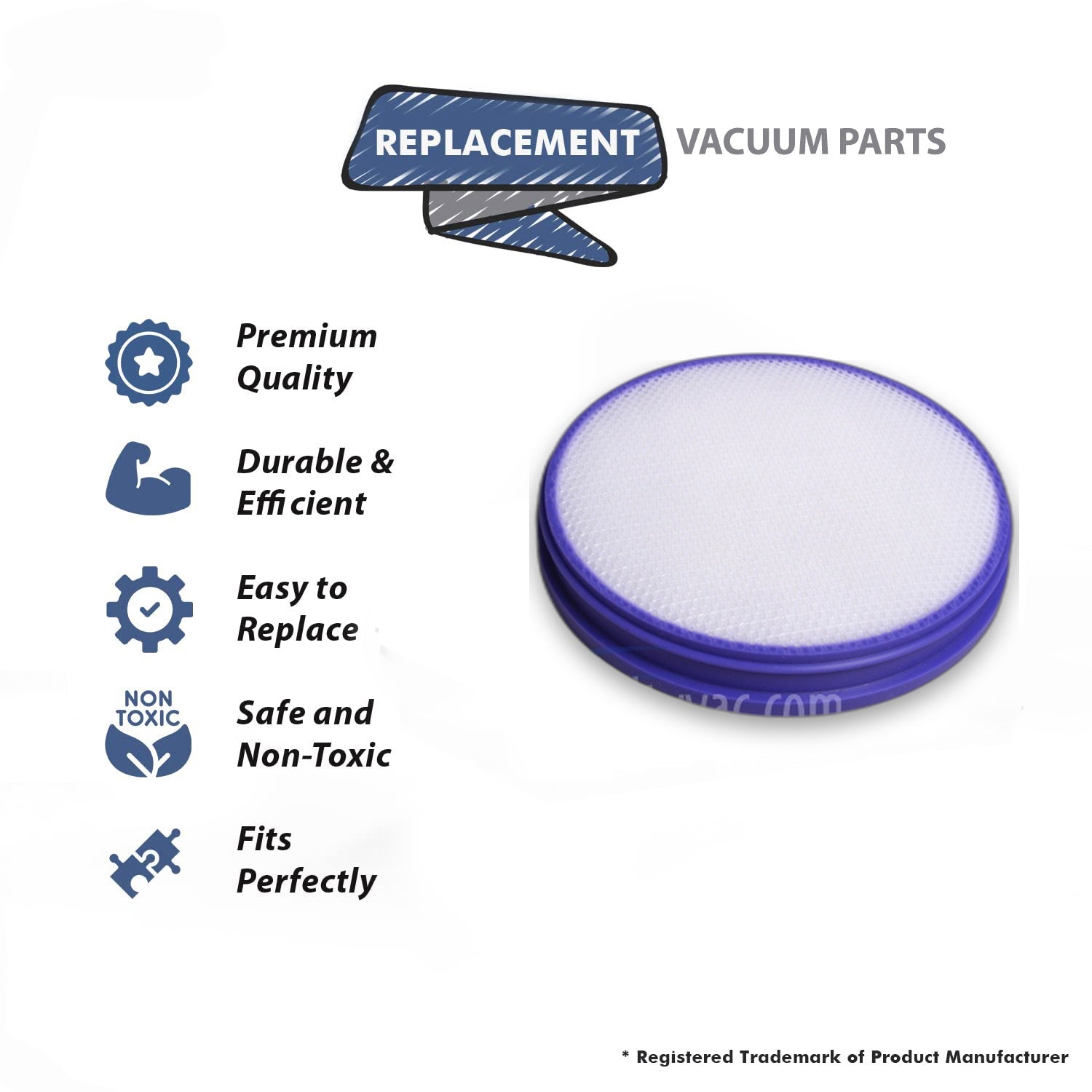 Topvacuumparts Replacement Part For Dyson DC27, DC28 Bagless Vacuum Cleaner Washable Pre Filter # compare to part 919780 01
