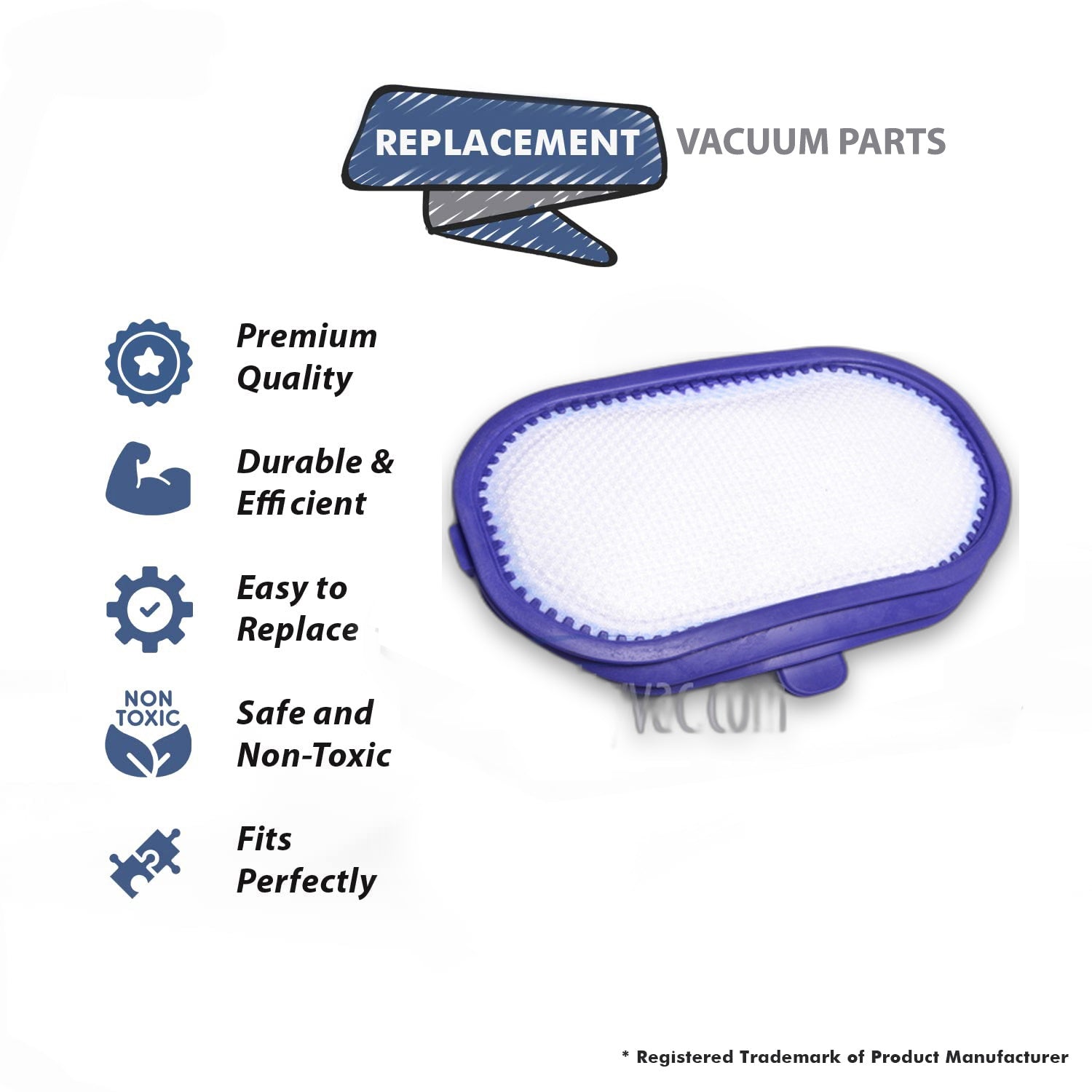 Topvacuumparts Replacement Part For Dyson DC30, DC31, DC35 Bagless Vacuum Cleaner Washable Pre Filter # compare to part F969