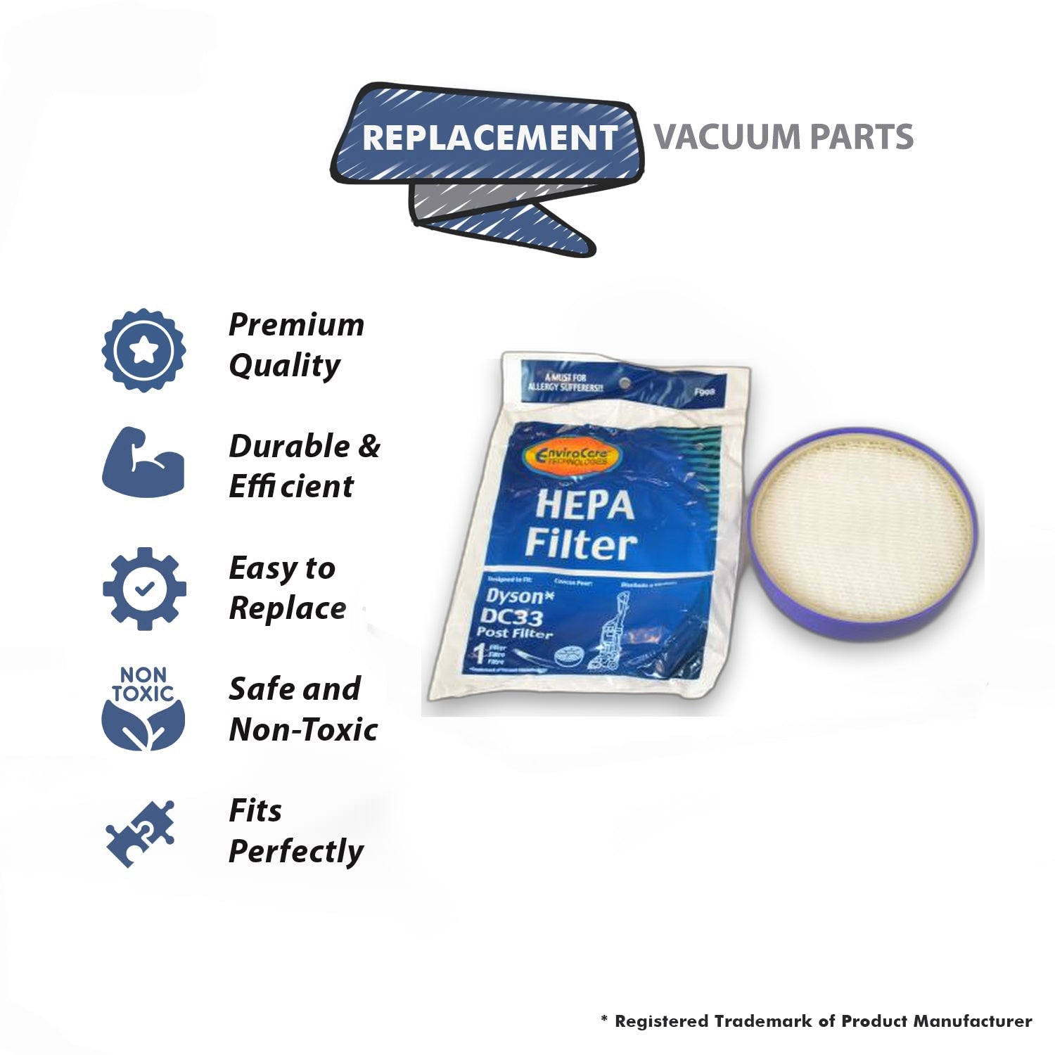 Topvacuumparts Replacement Part For Dyson TVP DC33 Bagless Upright Vacuum Cleaner Hepa Filter // F998