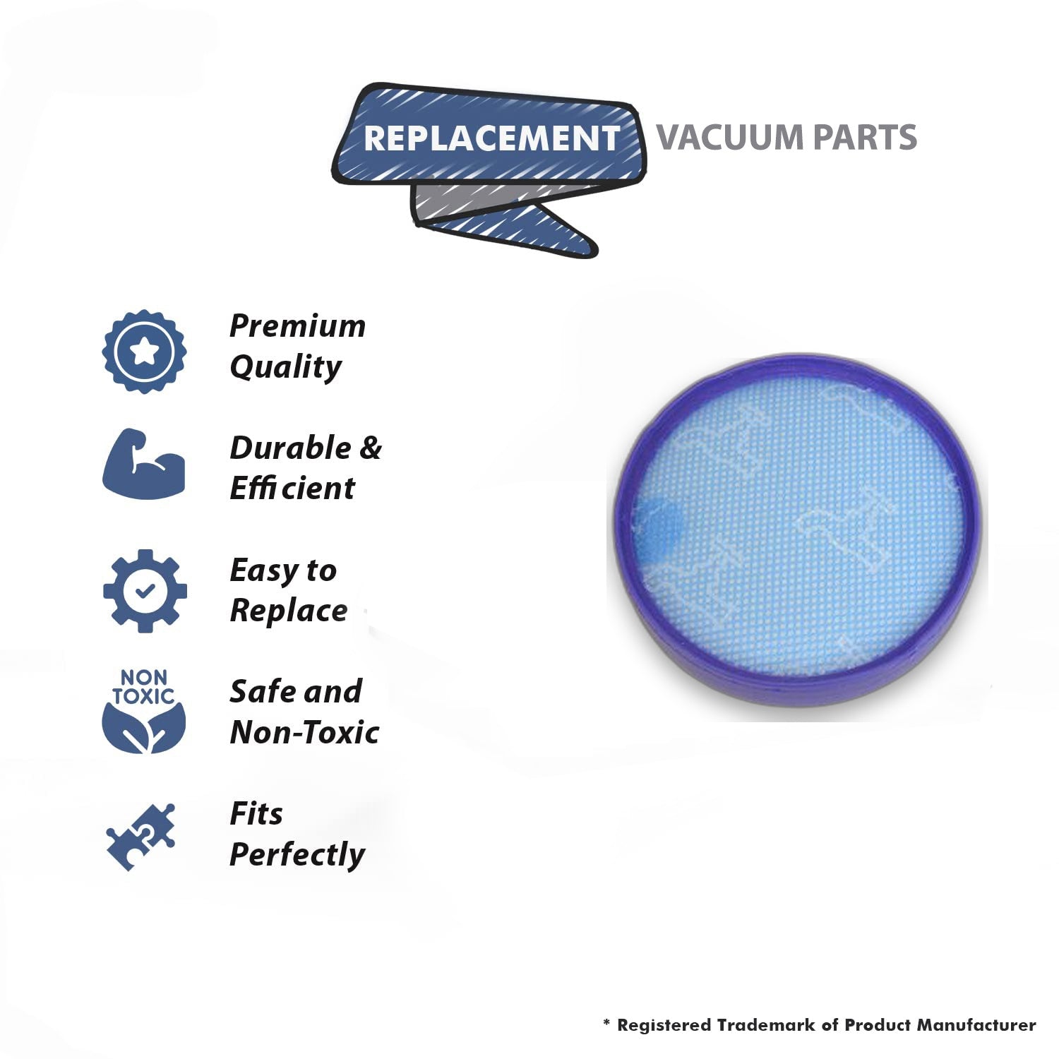 Topvacuumparts Replacement Part For Dyson DC19, DC20, DC21 Canister Vacuum Cleaner Pre Motor Filter # compare to part 10-2345-08