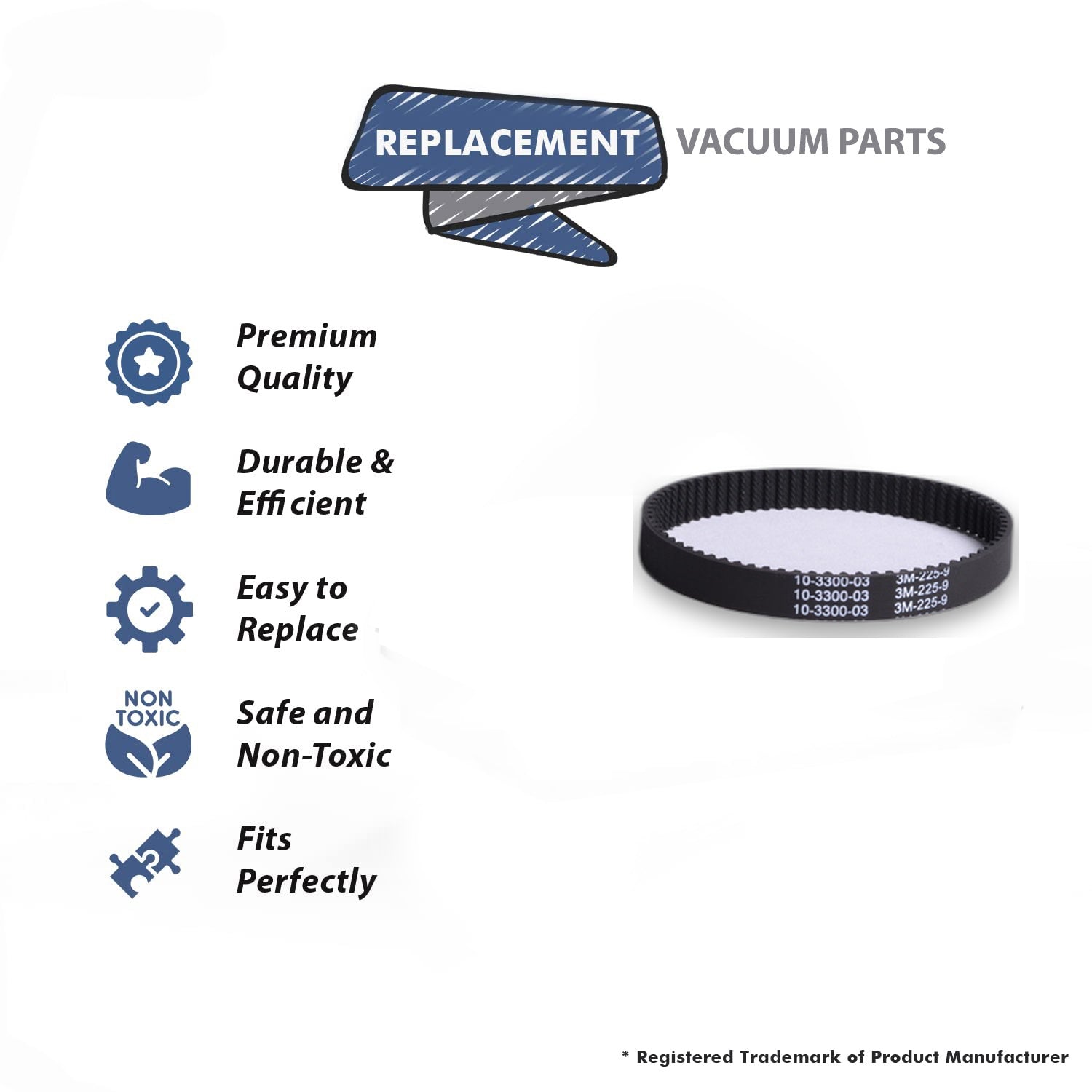 Topvacuumparts Replacement Part For Dyson DC17 Animal Upright Vacuum Geared 1 Belts Ext Life # compare to part 10-3300-03