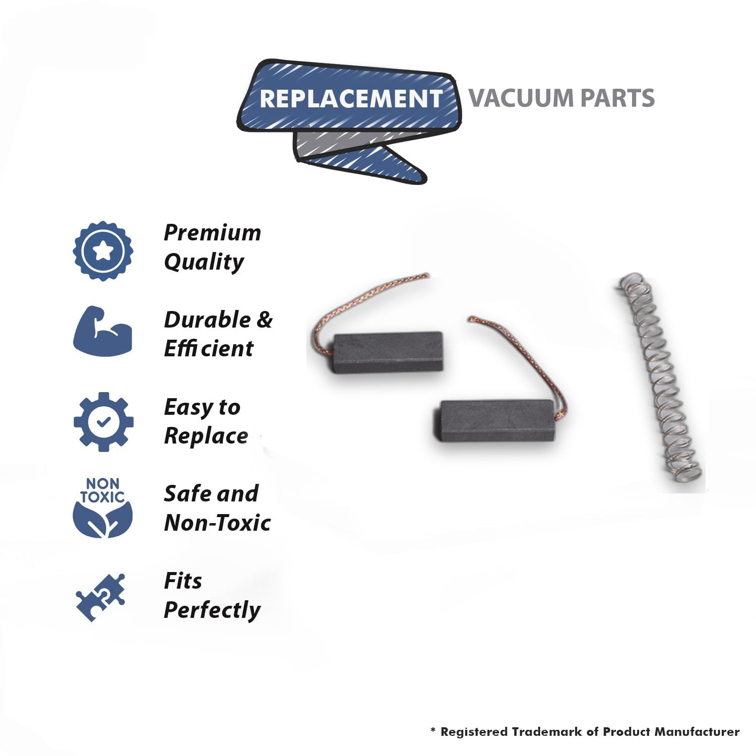 Topvacuumparts Replacement Part For Dyson DC07 Bagless Upright Vacuum Carbon Brush 2PK W/Spring # compare to part 10-8400-01