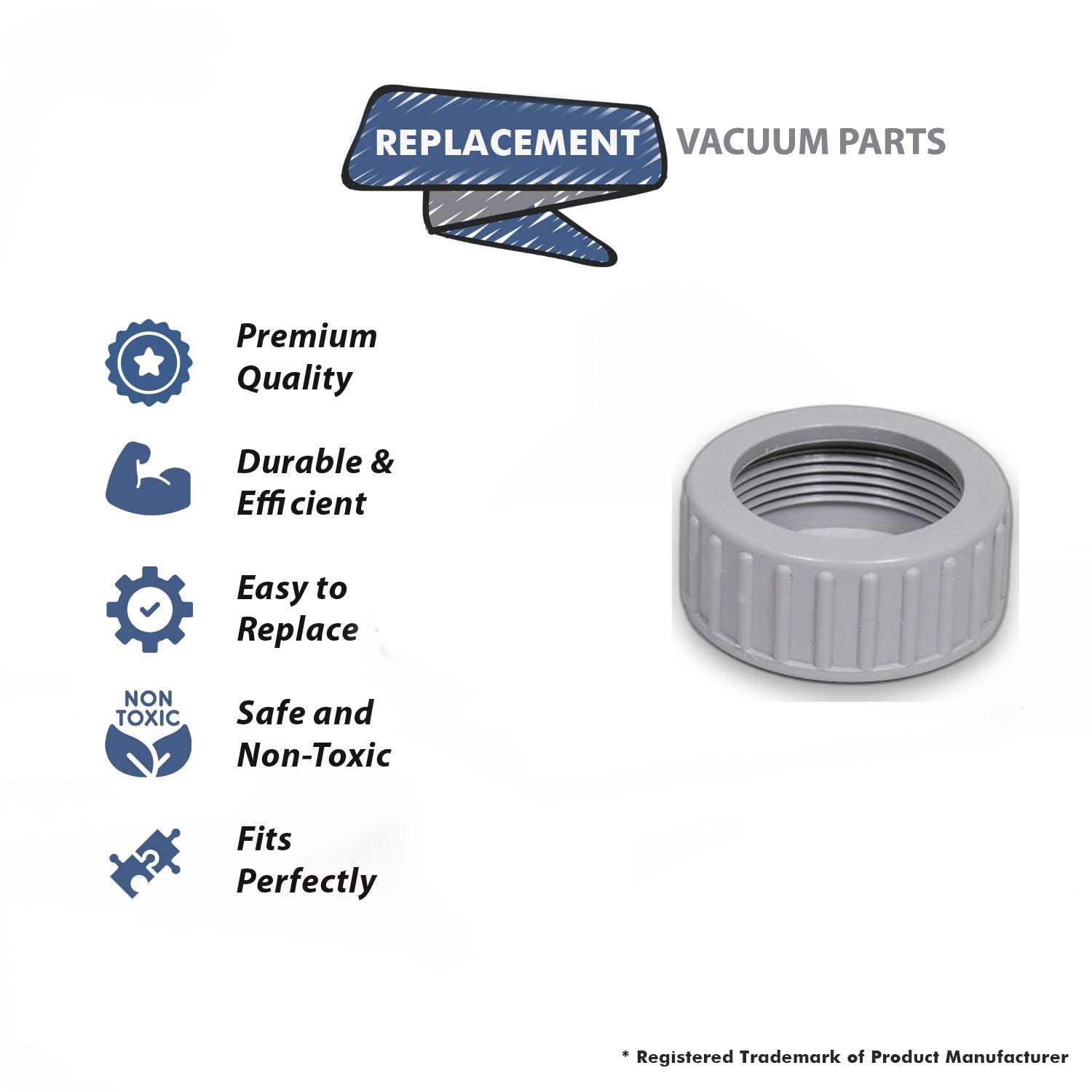 Topvacuumparts Replacement Proteam Vacuum Cleaner 1 1/2 Aluminum Wand Plastic Nut // 100099