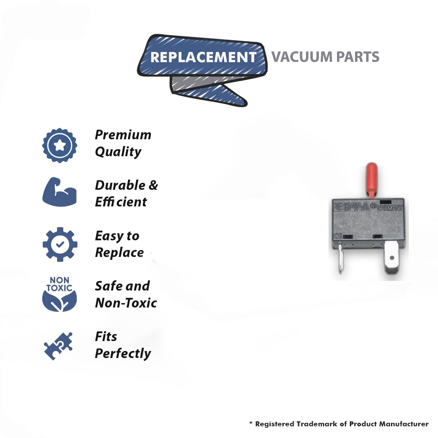 Topvacuumparts Replacement Part For ProTeam Circuit Breaker, 1500Xp #PT-104212