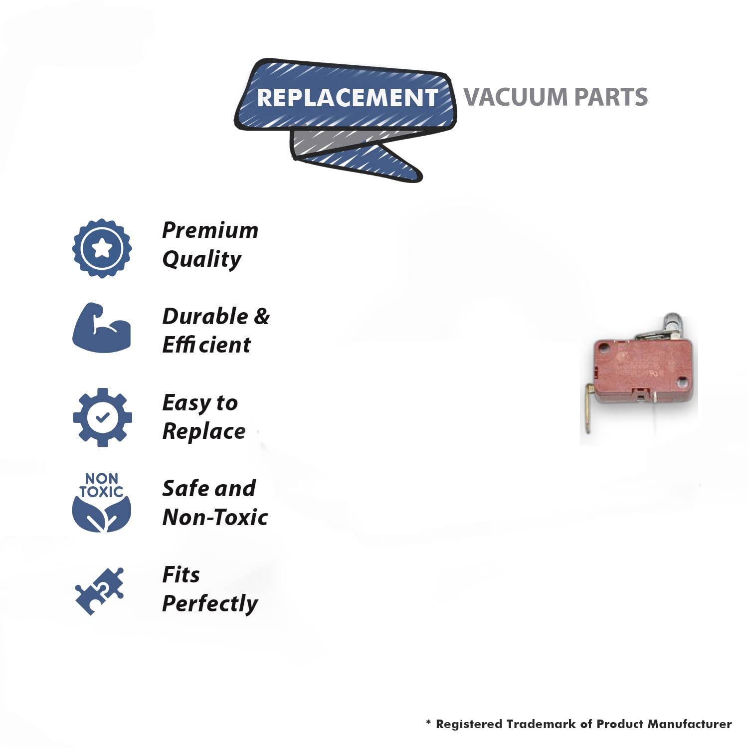 Topvacuumparts Replacement Part for Proteam 1500XP/1200XP Red Wand Lockout Switch # Compare to Part 104263