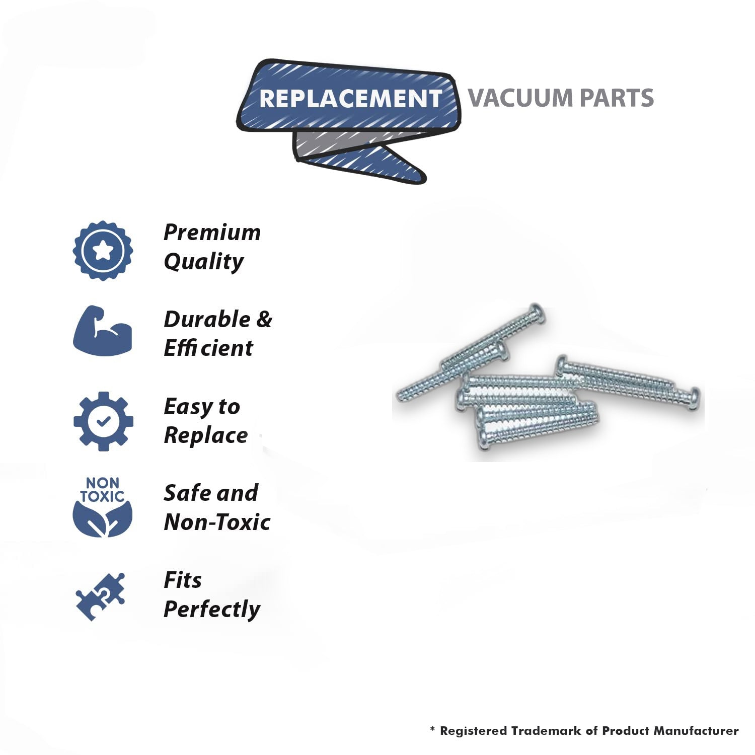 Topvacuumparts Replacement Part For Proteam Bottom Plate Screw 8Pk Fit Proteam Proforce 1500Xp Vacuum # compare to part 104497