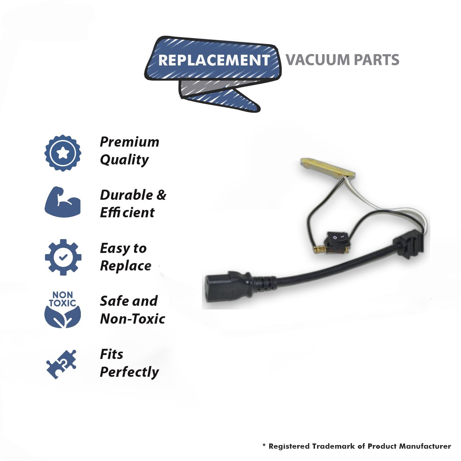 Topvacuumparts Replacement Part For Proteam Switch Repair Kit electric hose for Sierra, Tailvac,and Proteam Canisters # Compare to part 106413