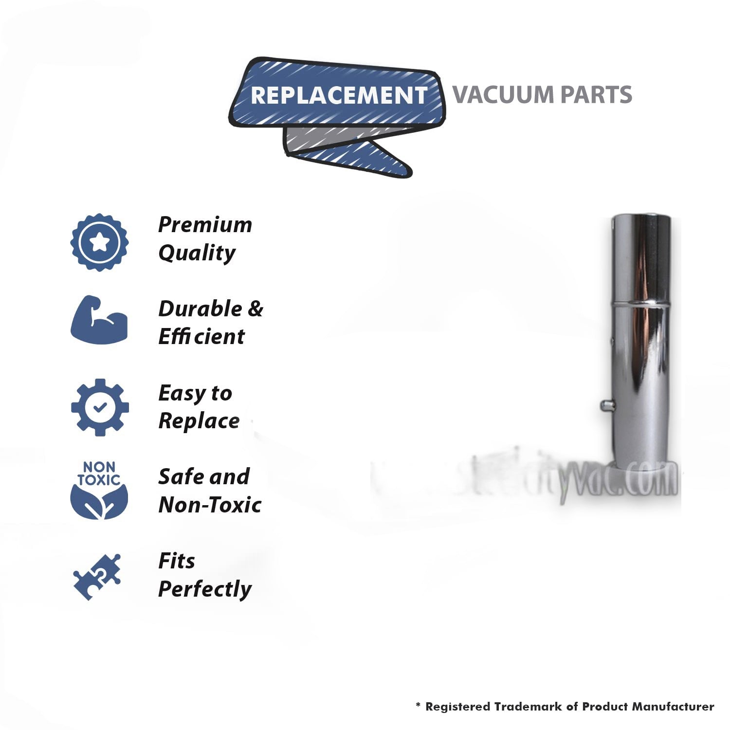 Topvacuumparts Vacuum Hose Double Button Stub Tube Fit Replacement Part For Proteam # compare to part 106941