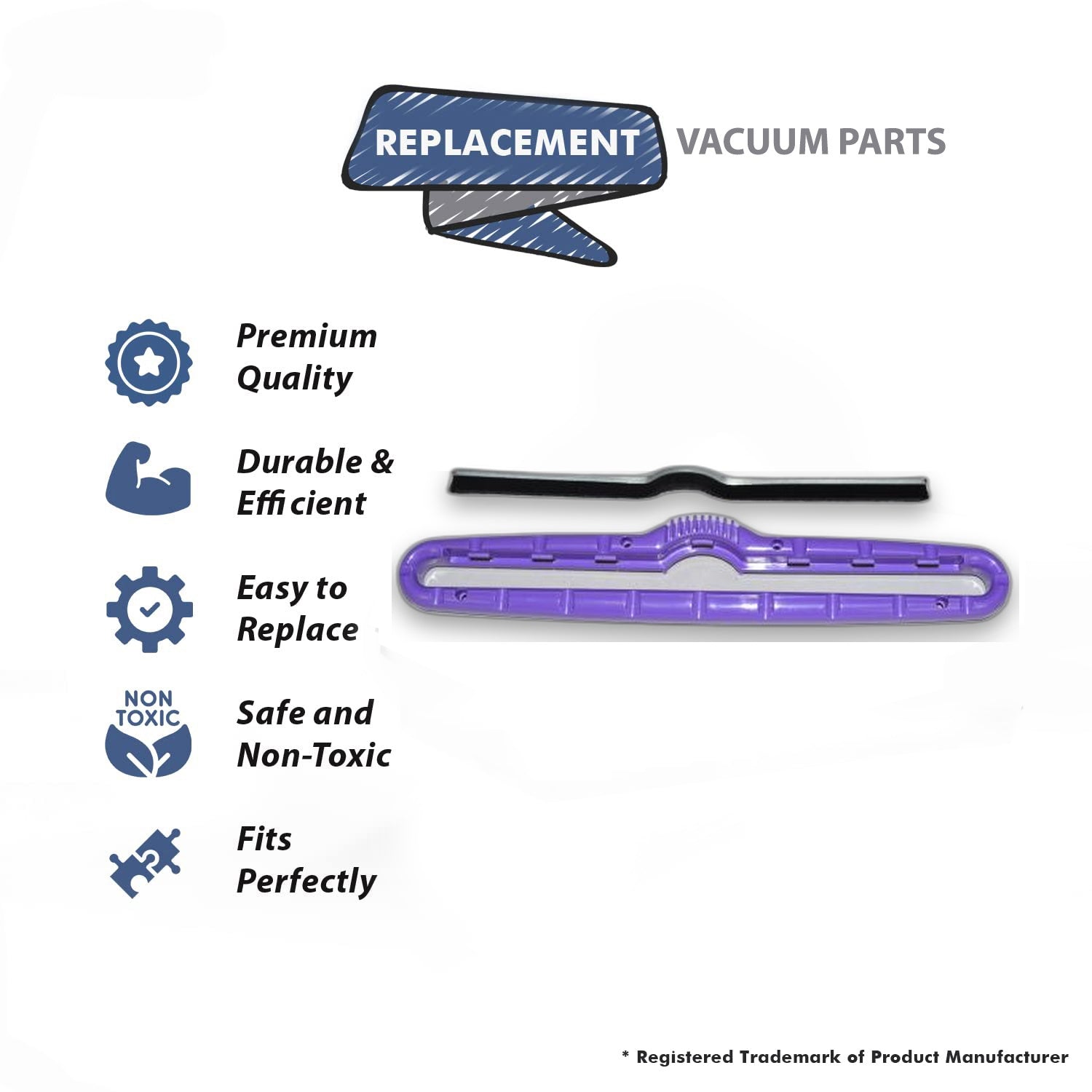 Topvacuumparts Replacement Part For Proteam Vacuum Cleaner Crossover Tool, Shoe Kit # compare to part 107078