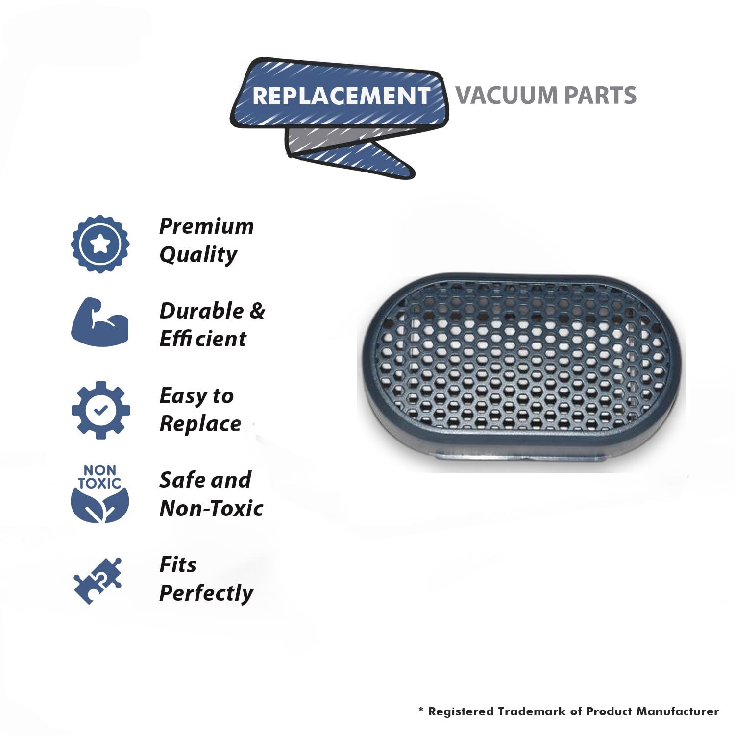 Topvacuumparts Replacement For Proteam 1500XP HEPA Upright Vacuum Cleaner Charcoal Gray Plastic HEPA Filter Cartridge Cover # compare to part 107258