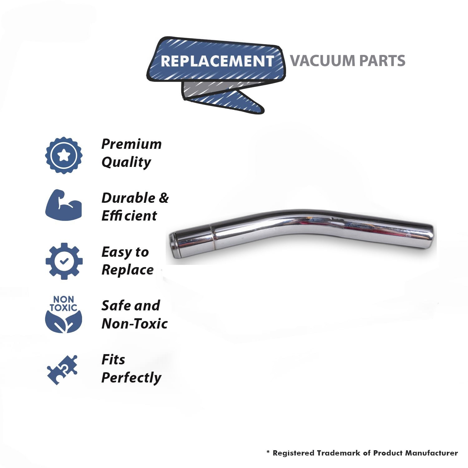 Topvacuumparts Replacement Part For Compact, Tristar Vacuum Cleaner Curved Hose End with Button # compare to part CH-CM3890