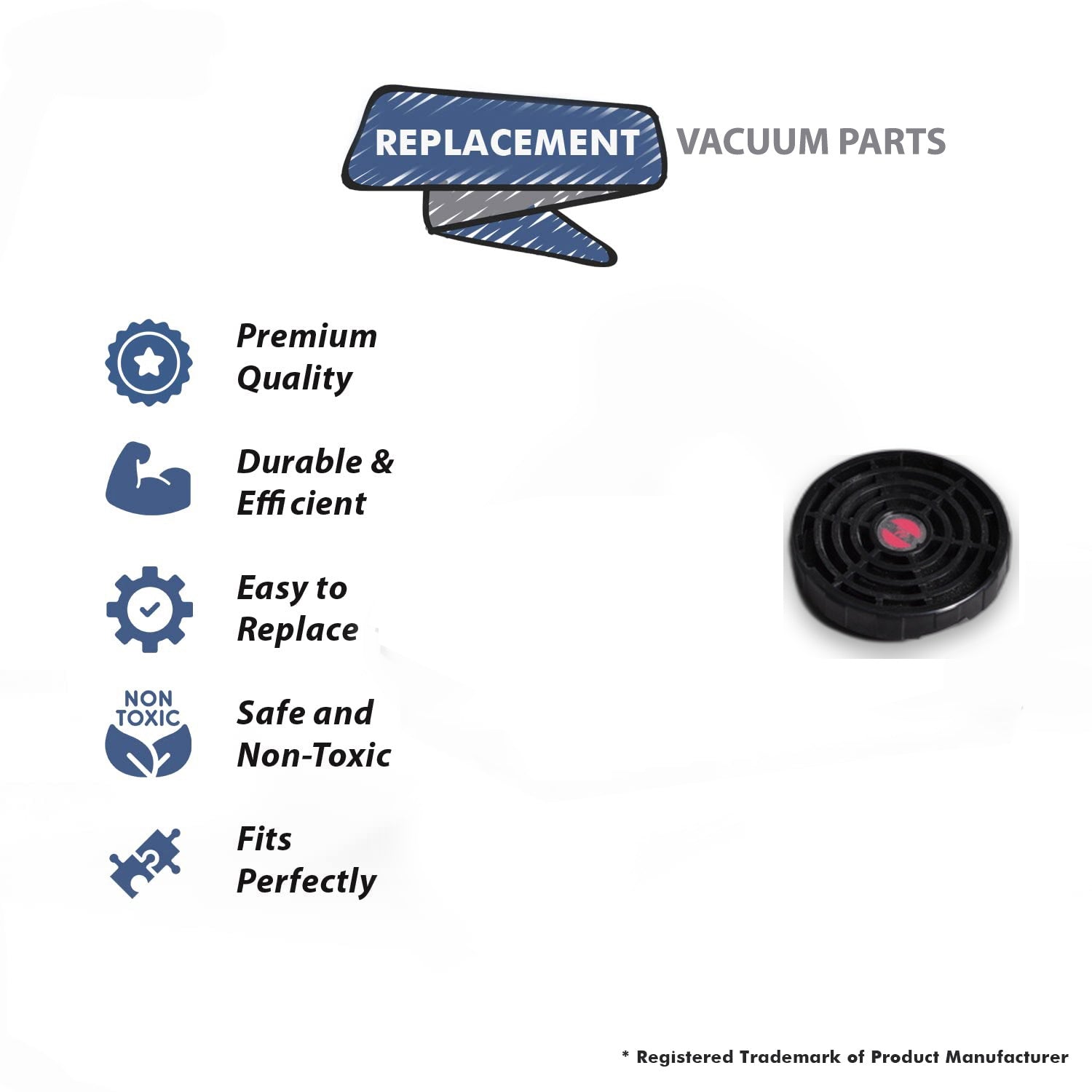 Topvacuumparts Replacement Part For Compact P/N 2-51, 2-54 Vacuum Cleaner Black Plastic Exhaust Cap with Filter # compare to part 68003