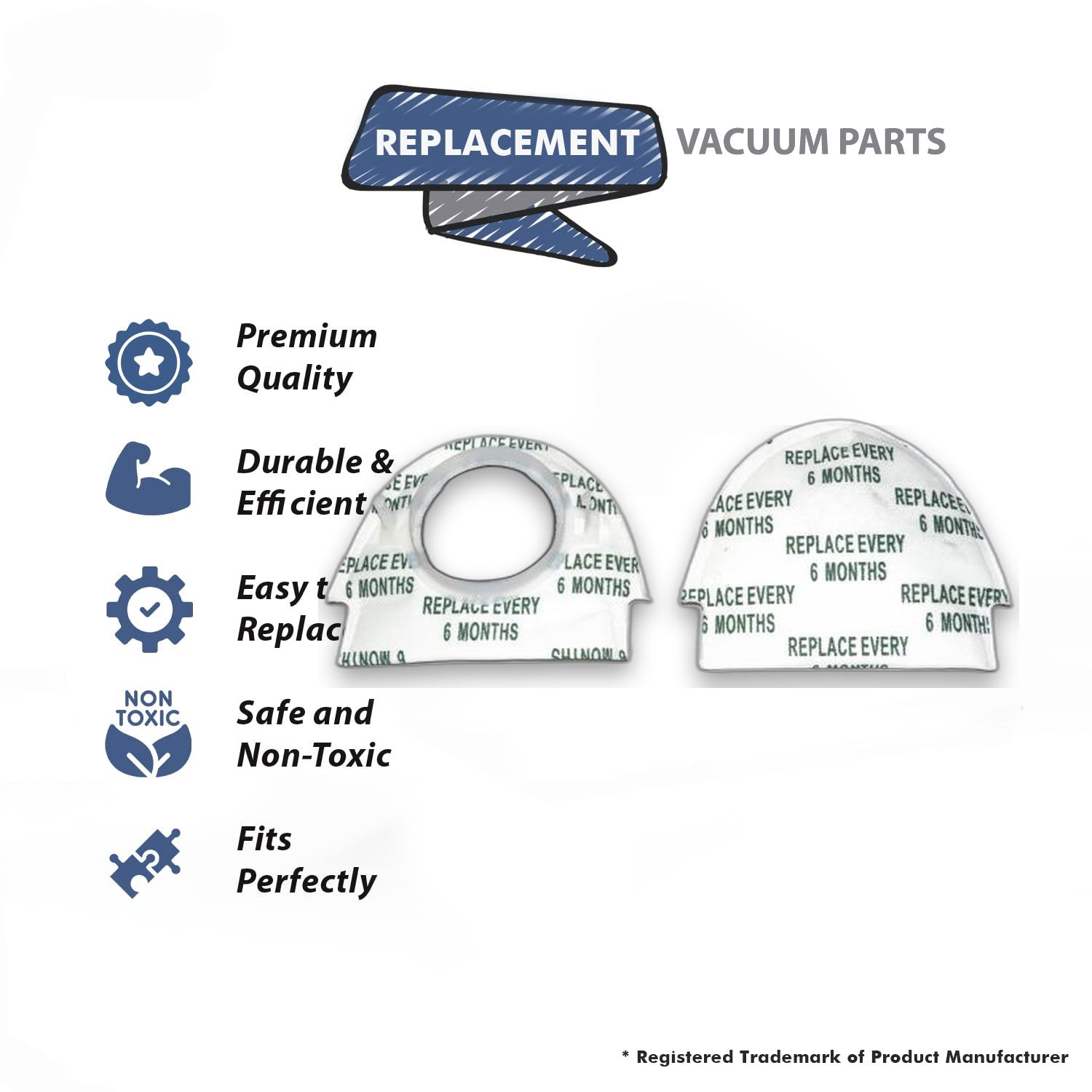 Topvacuumparts Replacement Part For Compact EXL, MG1, MG2 Vacuum Cleaner Mushroom Shape Exhaust Filter 2Pk # compare to part 2305