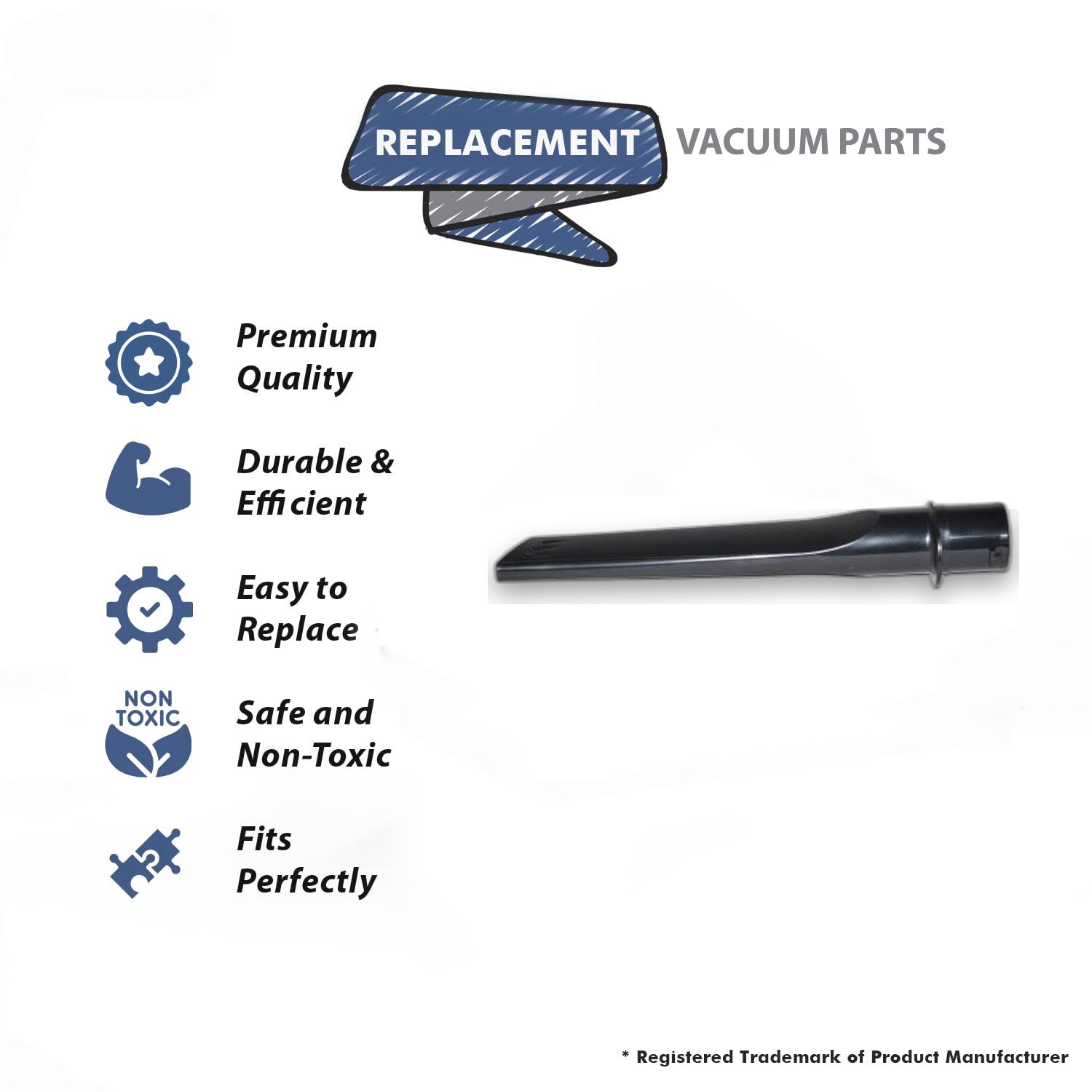 Topvacuumparts Replacement Part For Compact EXL, MG1, MG2 Vacuum Cleaner Black Crevice Tool # compare to part 70275