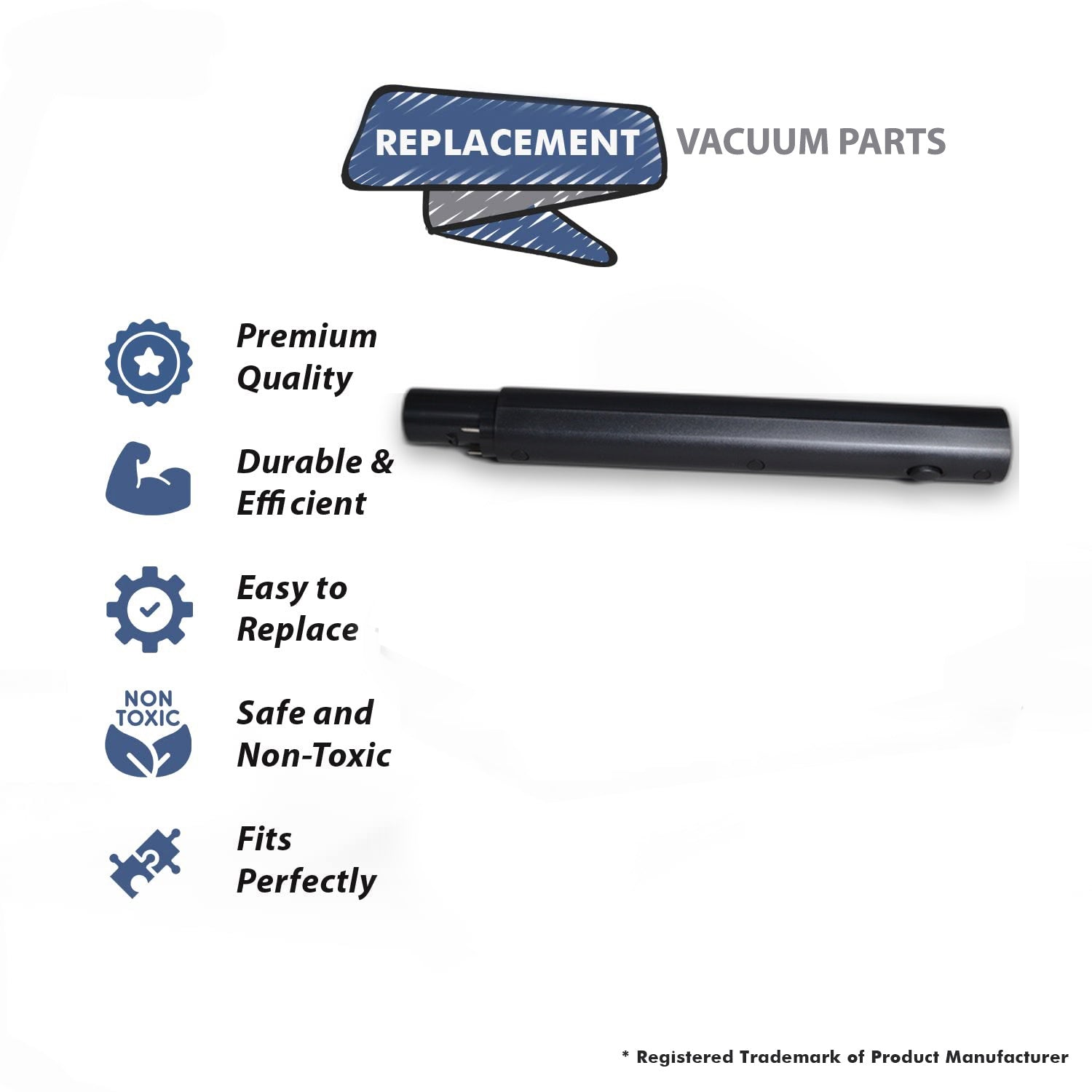 Topvacuumparts Replacement Part For Compact, Exl, Mg1 Vacuum Cleaner Black Plastic Wand W/Latch # compare to part 70897