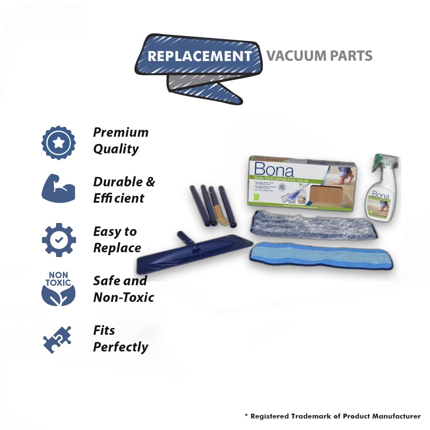 Topvacuumparts Replacement Part For Bona, Multi Surface Floor Care Kit with Tele Pole, Pads & 32oz # compare to part WM710013501