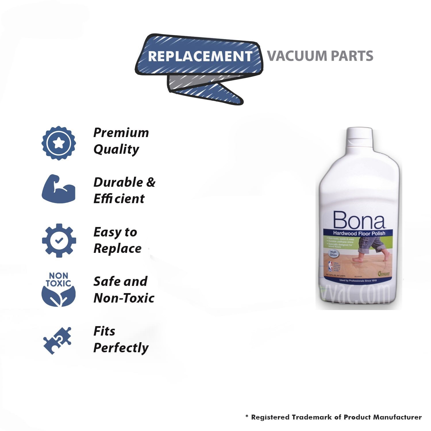 Topvacuumparts Replacement Part For Bona High Gloss, Floor Polish 32Oz # compare to part Wp510051002