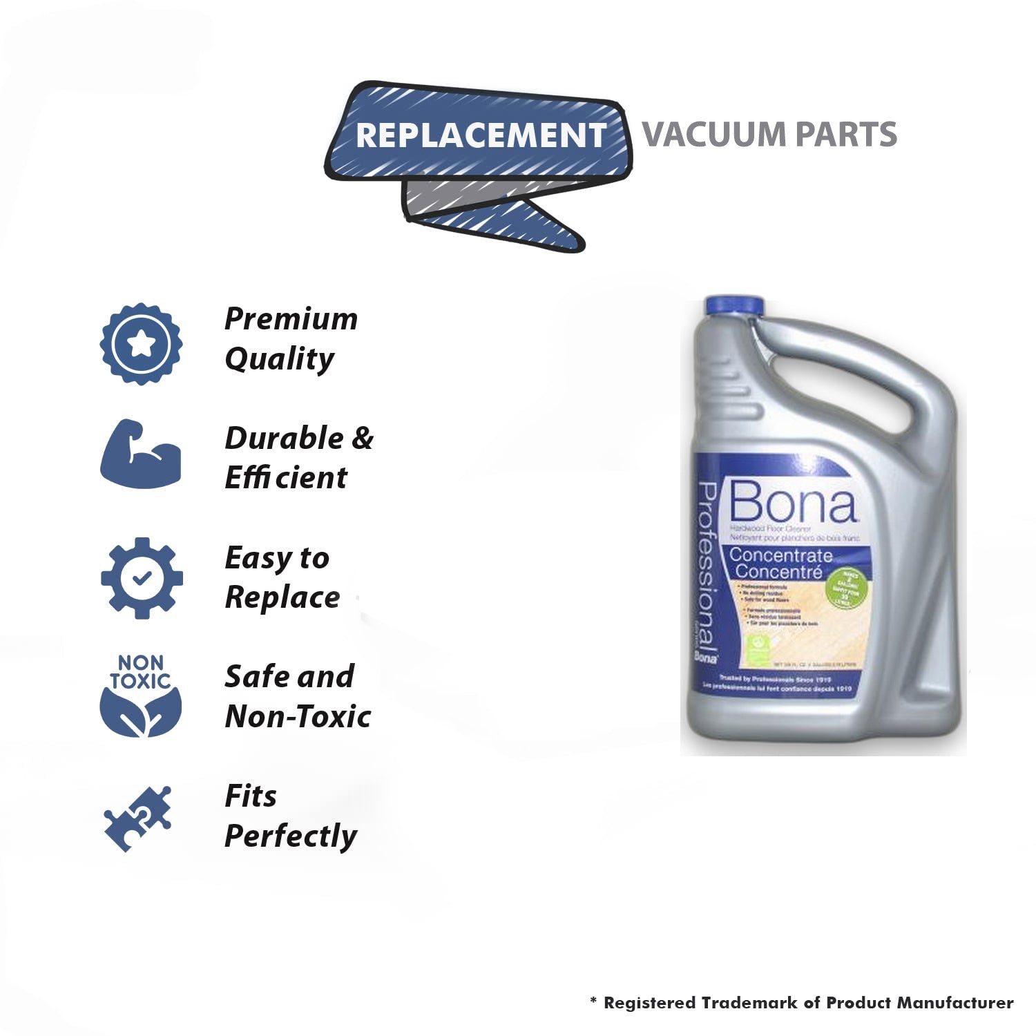 Topvacuumparts Replacement Part For Bona Vacuum Cleaner Hardwood Floor Concentrate, 128Oz # Compare to Part WM700018176