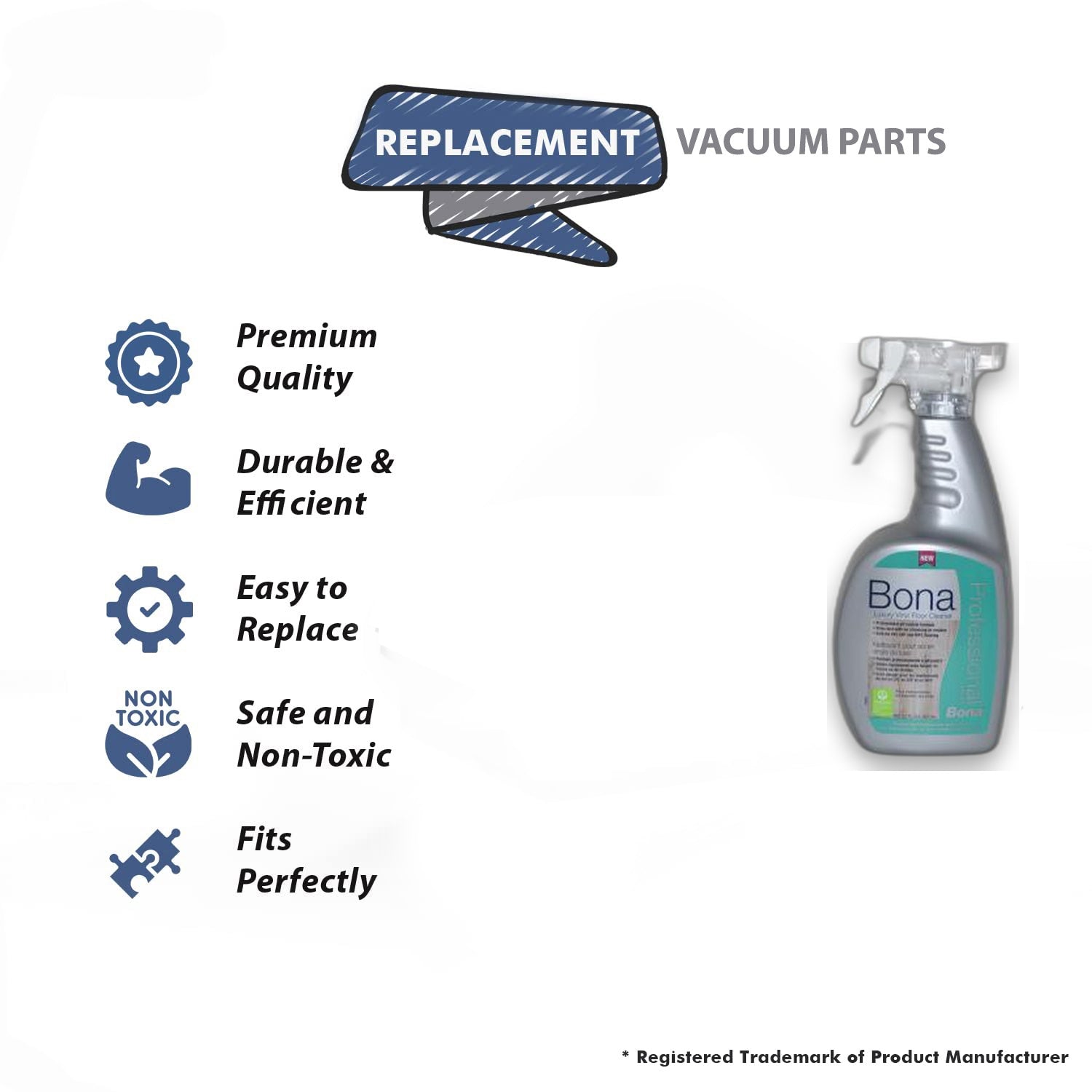 Topvacuumparts Replacement Part For Bona Vinyl Floor Pro Luxury Cleaner 32oz # compare to part WM700051215