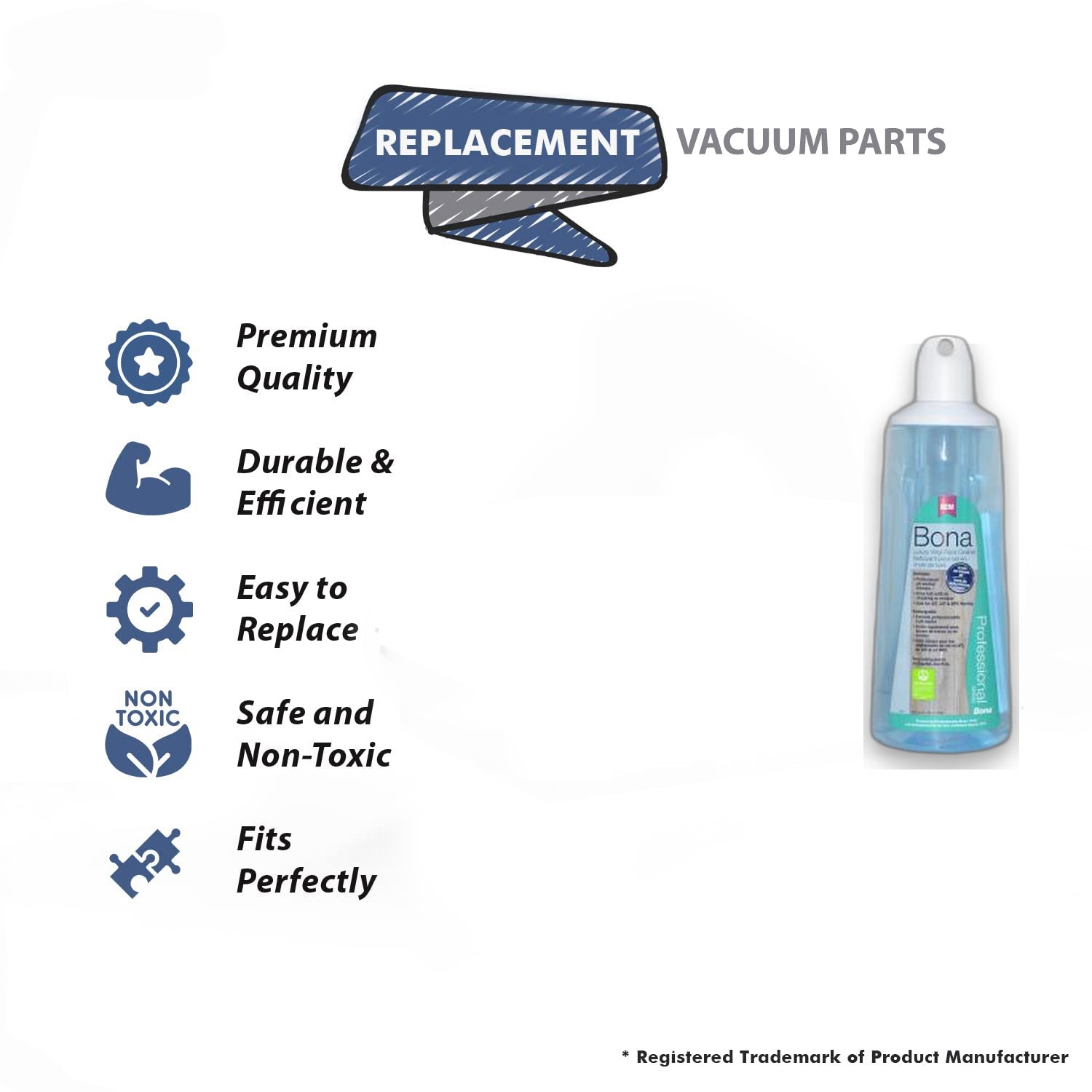 Topvacuumparts Replacement Part For Bona Vacuum Cleaner Cartridge Refill Vinyl Luxury 34oz Cleaner # compare to part WM700061009