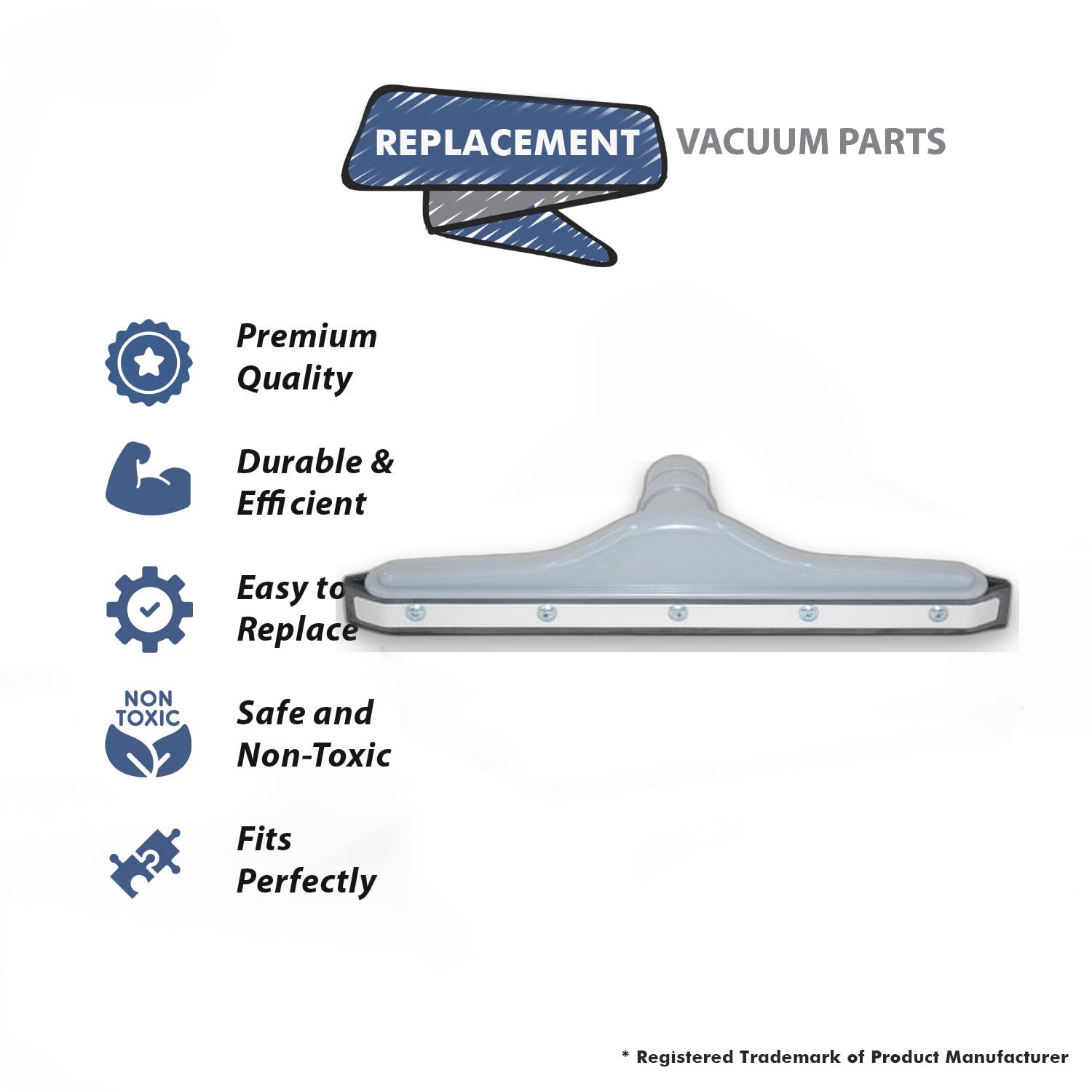 Topvacuumparts Replacement Part For Fit All Commercial Vacuum Cleaner 1 1/2'', Plastic, 14'' Squeegee Tool # compare to part 545