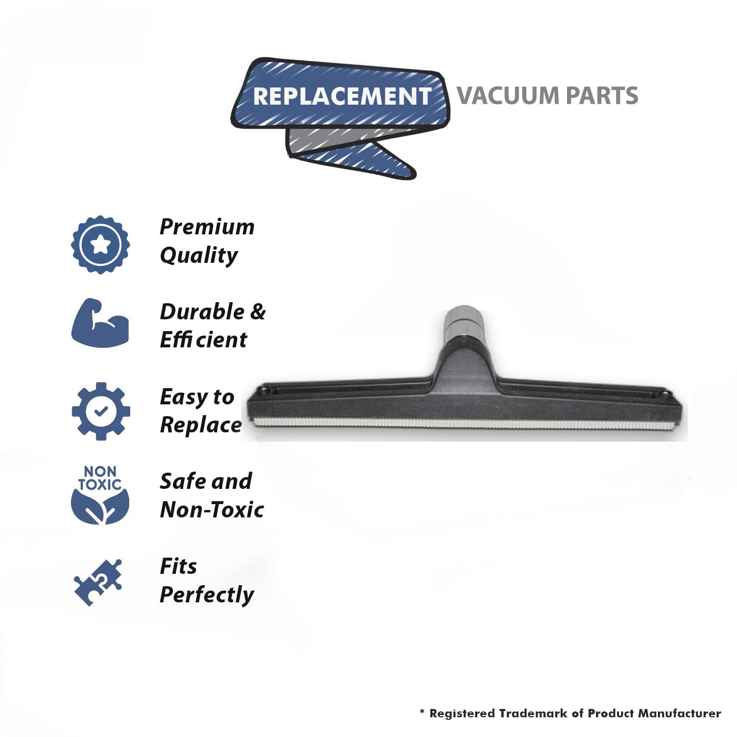 Topvacuumparts Replacement Part For Fit All Commercial 1 9/16 Vacuum Cleanr Squeegee Tool # compare to part 40947