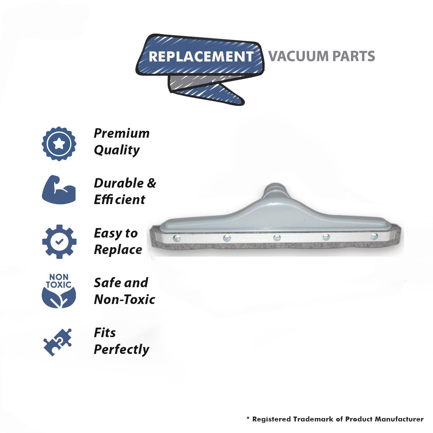 Topvacuumparts Replacement Part For fit All, Commercial Commercial Vacuum Cleaner 1 1/2'' Felt Blade Floor Tool # compare to part 532