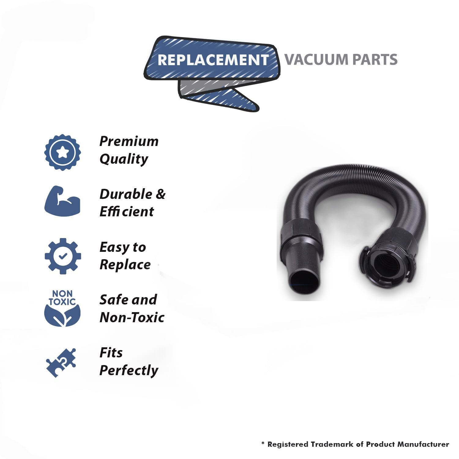 Topvacuumparts Replacement For Proteam 1500, 15XP Upright Vacuum Cleaner Black Wand Hose # Compare to Part 104961
