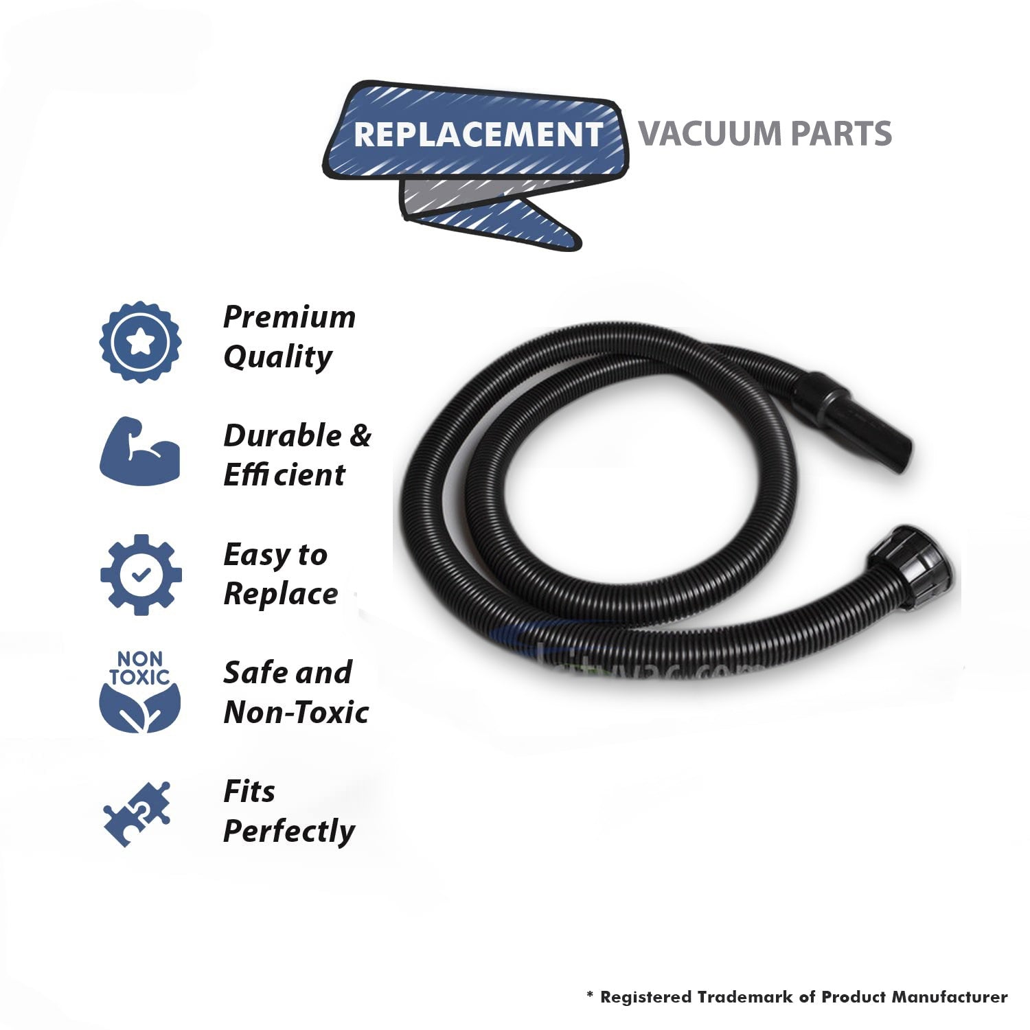 Topvacuumparts Replacement Part For Numatic Henry Canister Vacuum Cleaner 8ft Black Non Electric Hose # compare to part 601101