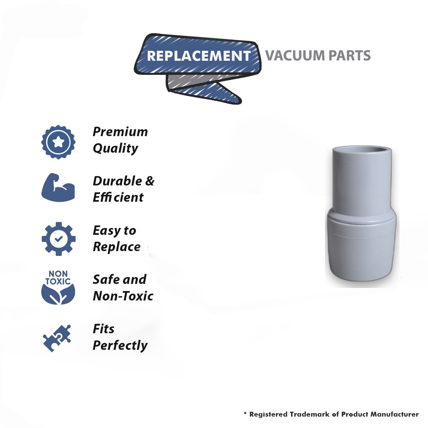 Topvacuumparts Replacement Part For Fit All Vacuum Cleaner 1 1/2 Hose Cuff # Compare To Part 150ESF