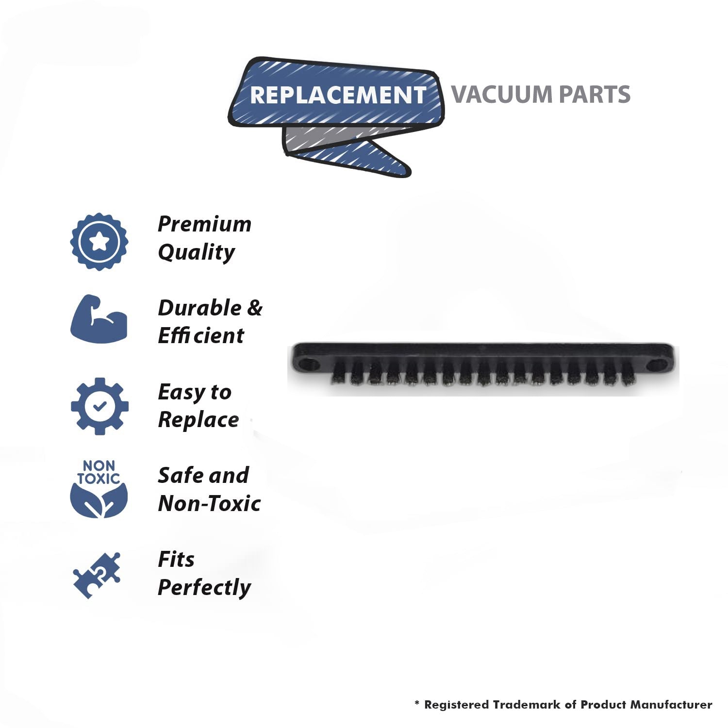Topvacuumparts Replacement Part For Proteam, Commercial Backpack Vacuum Cleaner 1 1/2 Black Brush Strip # compare to part 100084