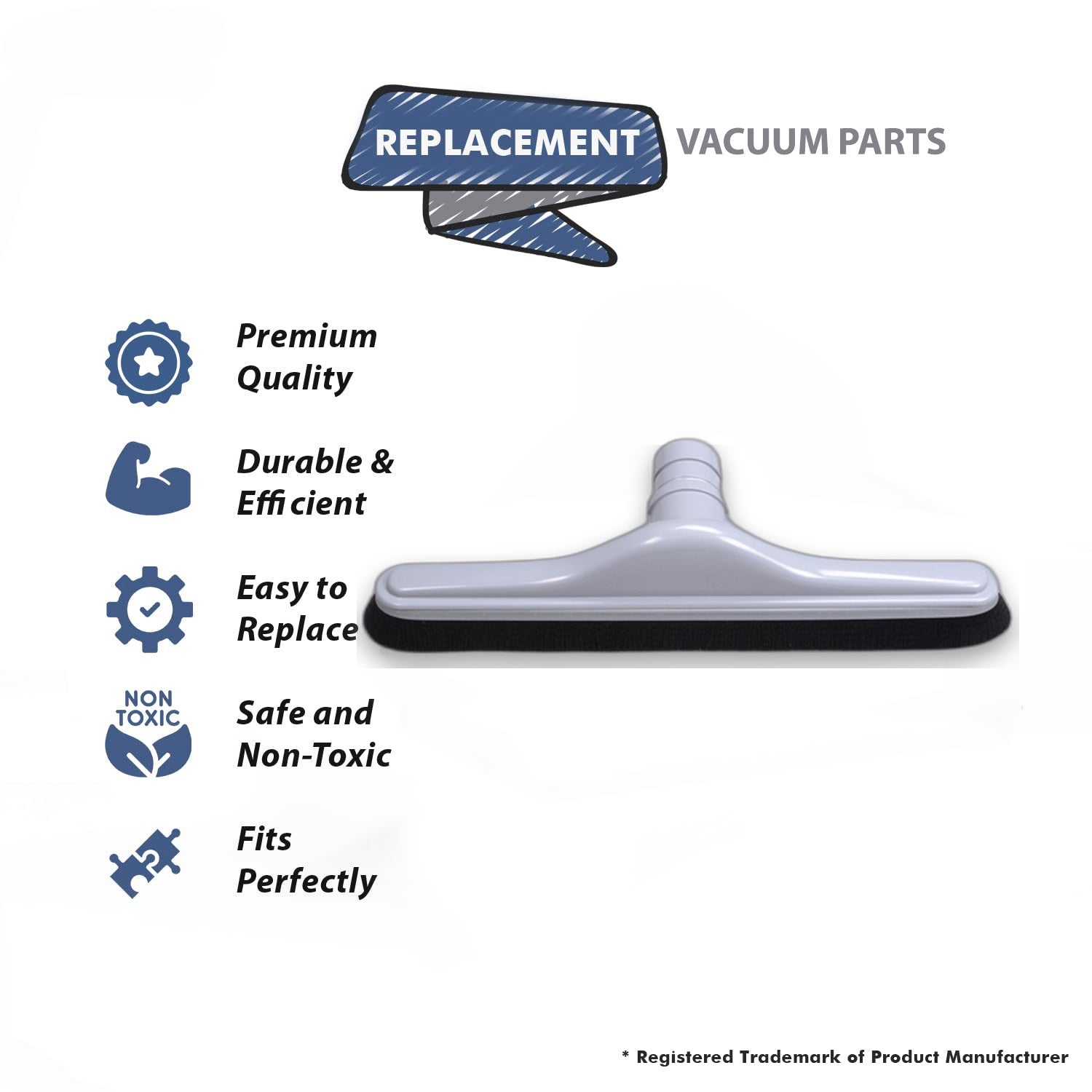Topvacuumparts Replacement Part For Proteam Commercial Back Pack Vacuum Cleaner 14', 1 1/2 Nylon Brush Floor Tool # compare to part 100623