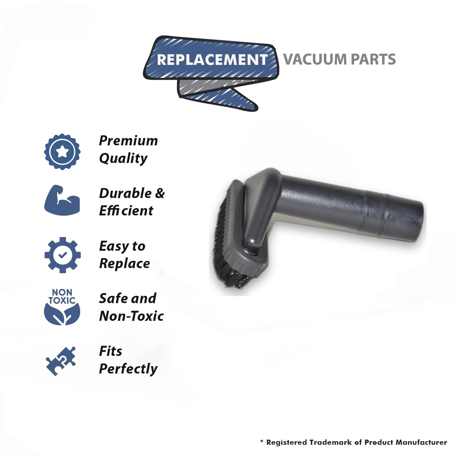 Topvacuumparts Replacement Part For Fitall Commercial 1 1/2,BLACK,4 Vacuum Cleaner UPHOLSTERY TOOL # compare to part 14-1704-01
