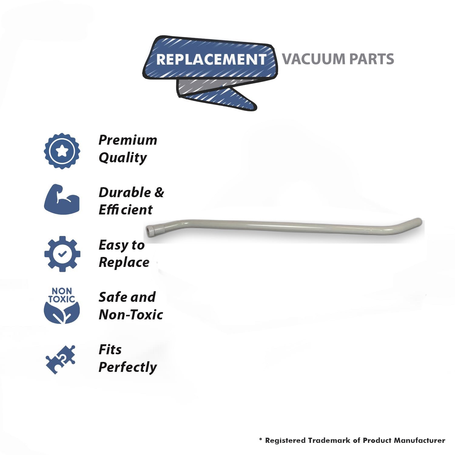 Topvacuumparts Replacement Part For Fit All S-Stype Vacuum Cleaner,1/2'',1 Piece,58'' Long Plastic Wand-1# compare to part 21P5