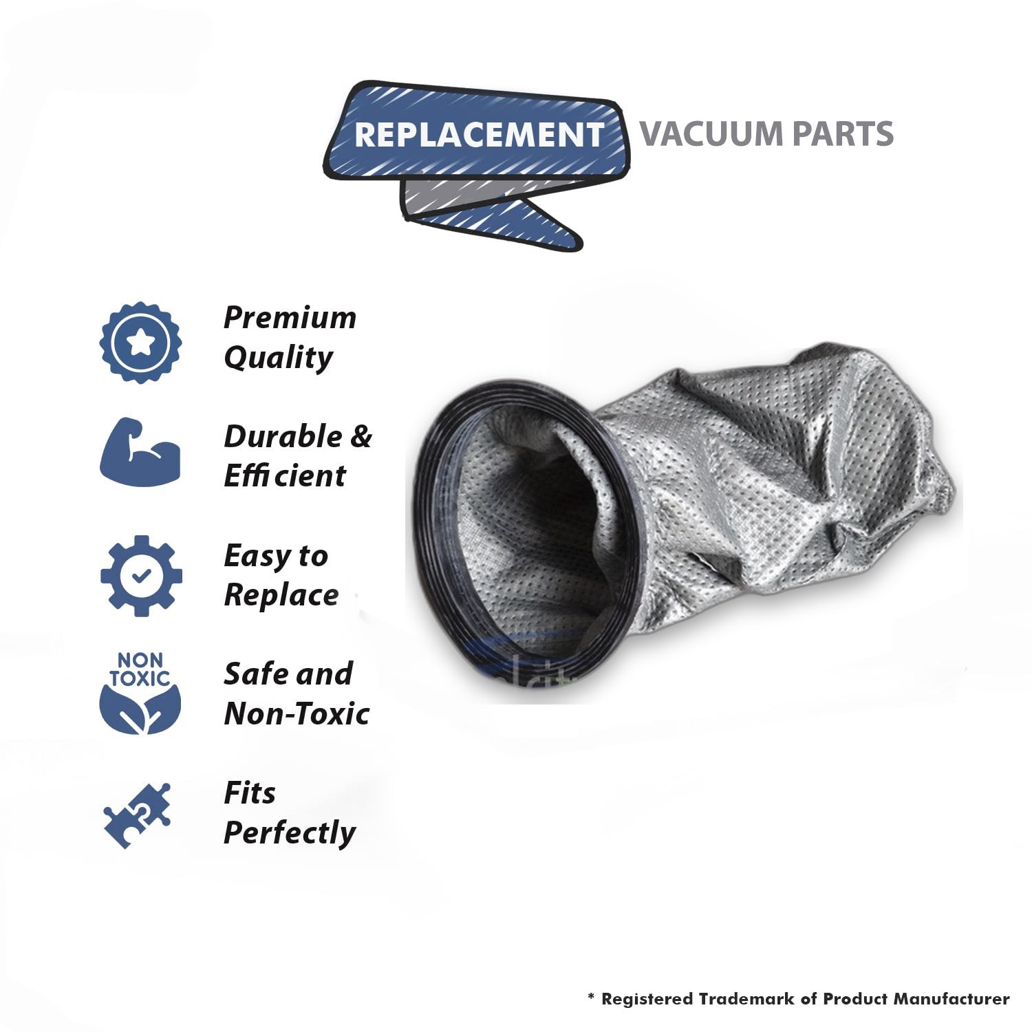 Topvacuumparts Replacement Part For Proteam Tailvac, Quiet Pro Vacuum Cleaner 6qt Cloth Bag # compare to part 100564