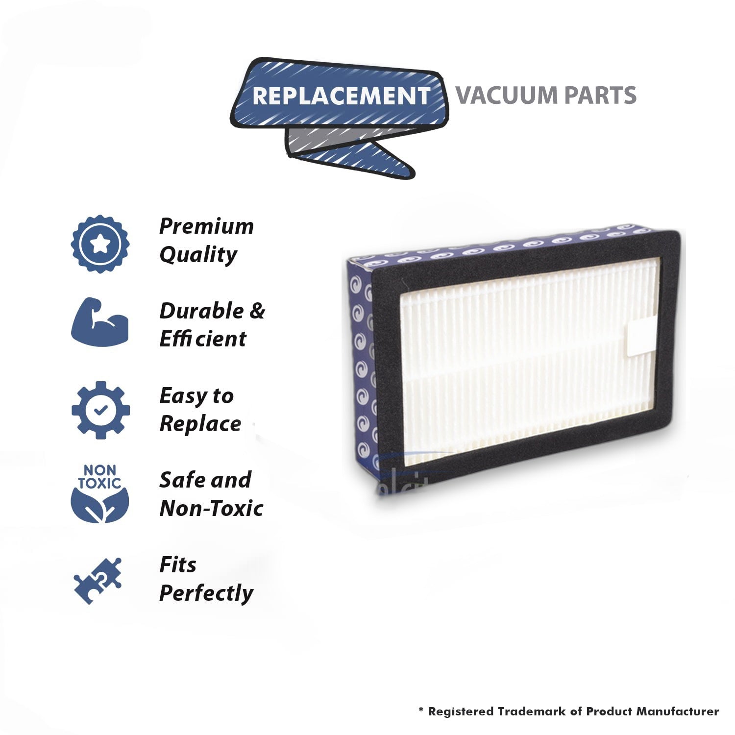 Topvacuumparts Replacement Part For Part For Proteam Super Half Vac Pleated Exhaust HEPA Filter (2 Filters) # compare to part 107005