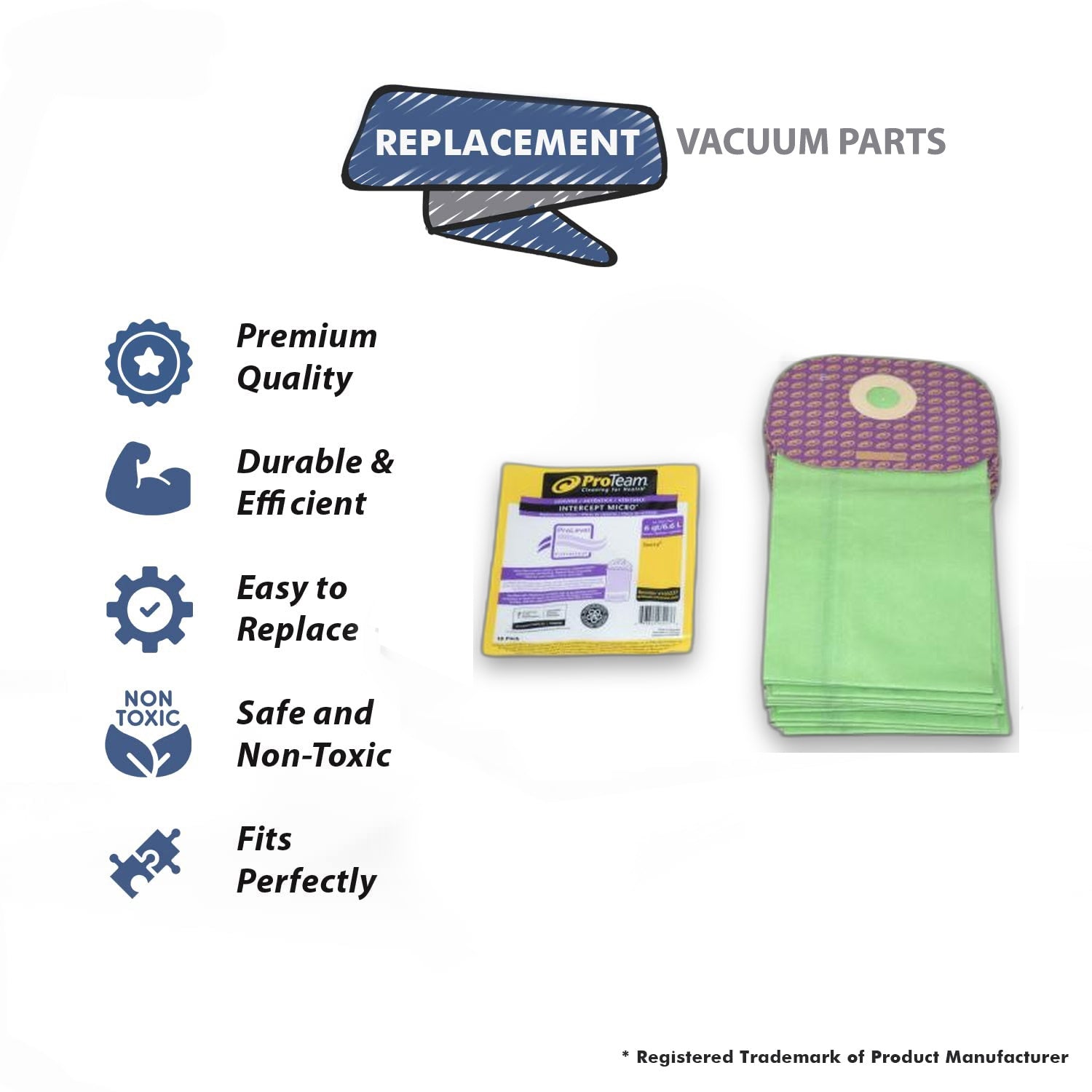 Topvacuumparts Replacement Part For Proteam Sierra Lil Hummer Hawk Breeze Pager Bags 10pk # compare to part PV 103227