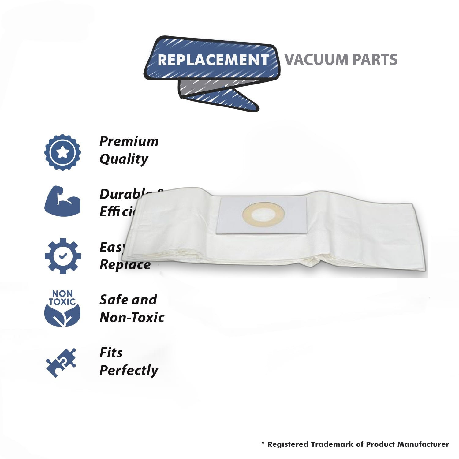 Topvacuumparts Replacement Part For NSS Vacuum Cleaner Pacer 30 Paper Bags 6Pk # compare to part 14-2458-07
