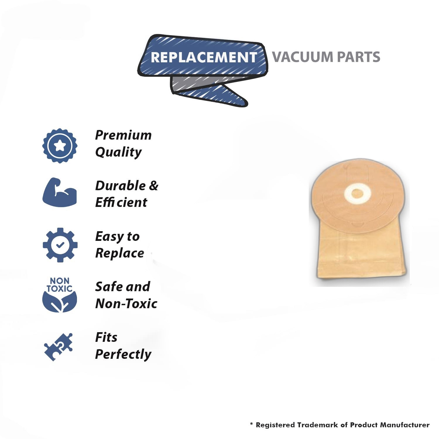 Topvacuumparts Replacement Part For Miracle Mate Tri-Star Vacuum Cleaner Paper Bags 3PK # Compare To Part MM1
