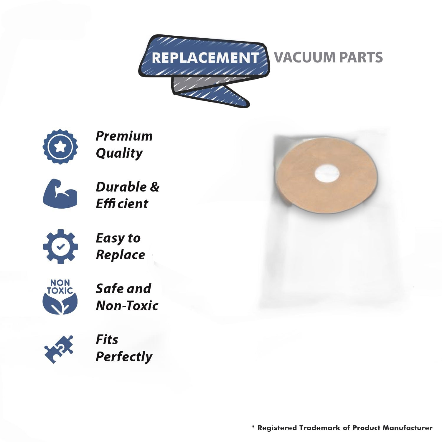 Topvacuumparts Replacement Part For Power flite PowerFlite, Backpack Vacuum Cleaner Paper Bags # compare to part 14-2486-03