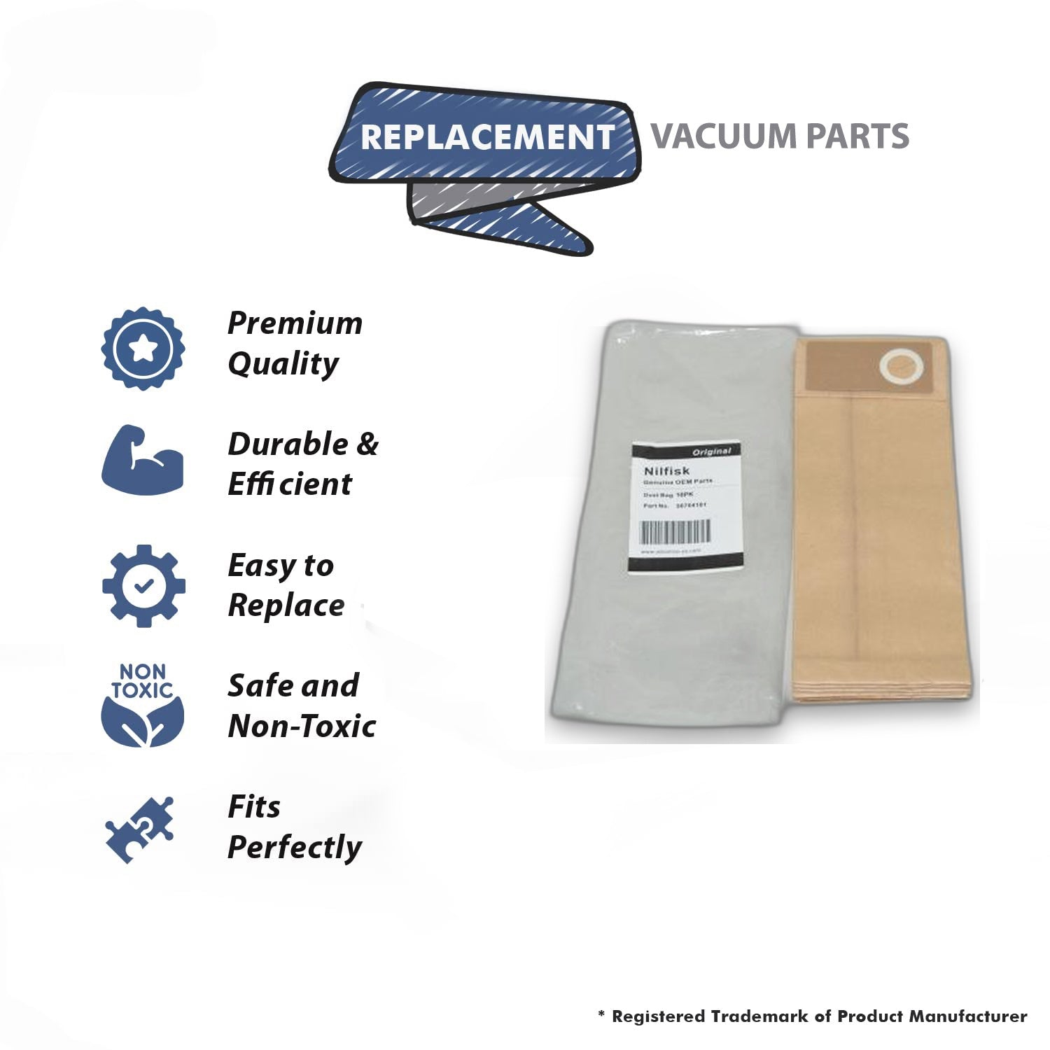 Topvacuumparts Replacement Part For Clarke Upright Vacuum Cleaner Paper Bags (1Pk 10 Bags) # compare to part 56704181
