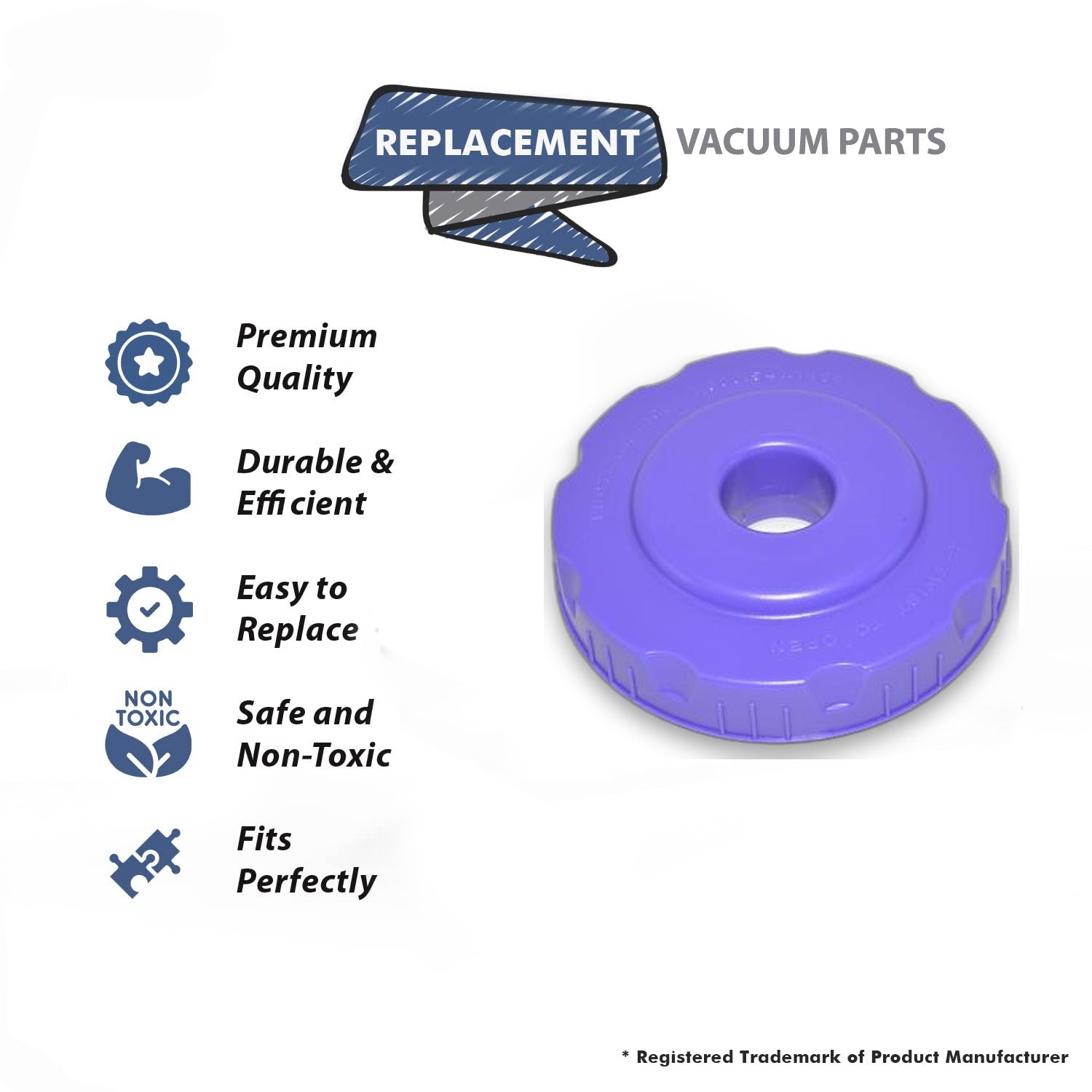 Topvacuumparts Replacement Part For Proteam SQV100 Super QuarterVac Vacuum Cleaner Purple Twist Cap Lid # compare to part 106073