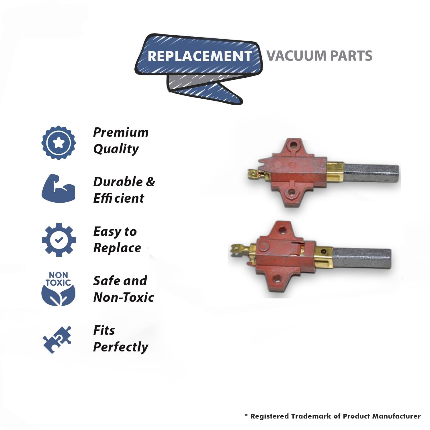 Topvacuumparts Replacement Part for Proteam SCM1282 Vacuum Cleaner Domel Motor Carbon Brush Set 1PK # Compare to Part 105164