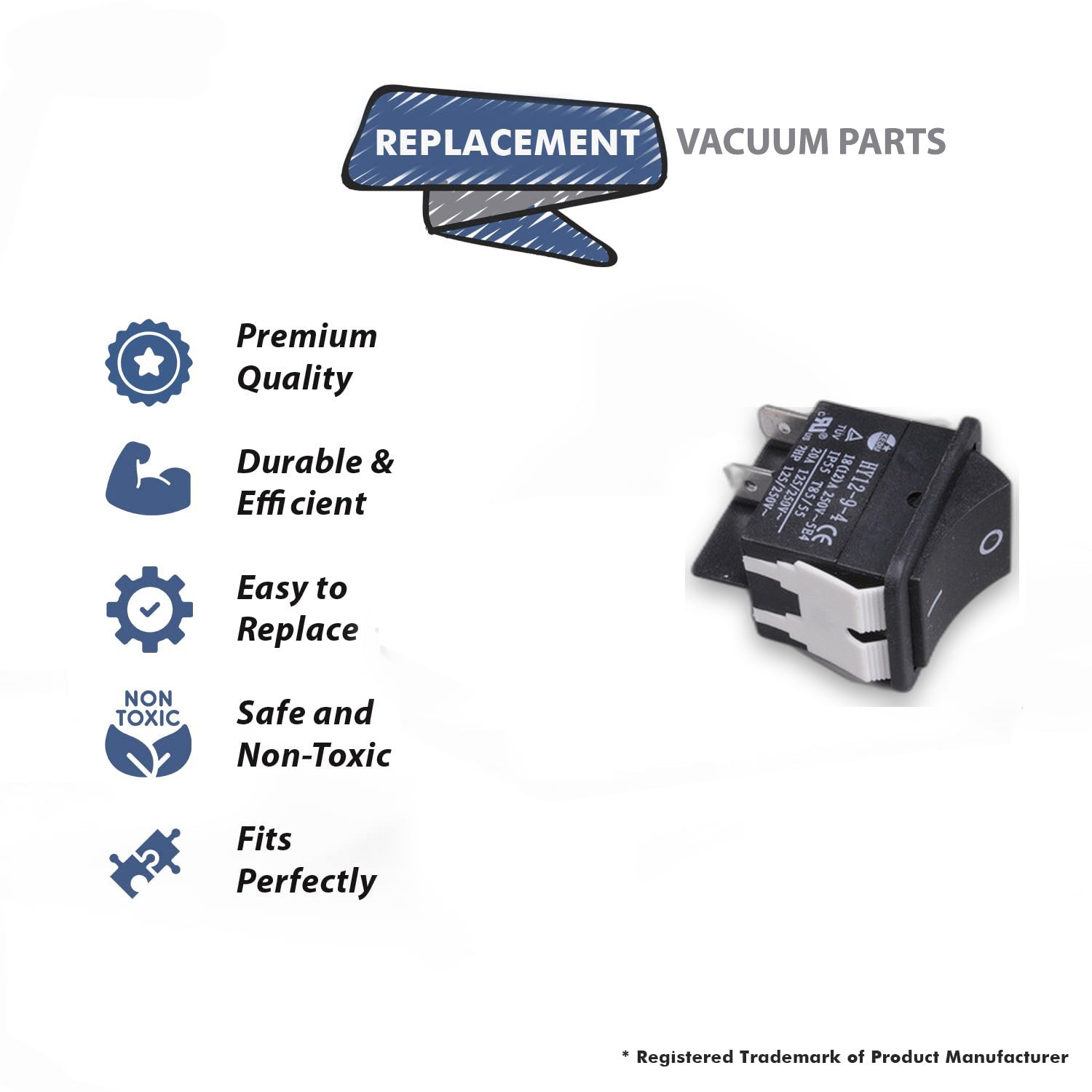 Topvacuumparts Replacement Part For Proteam Vacuum 4 Terminal Rocker Switch 106066