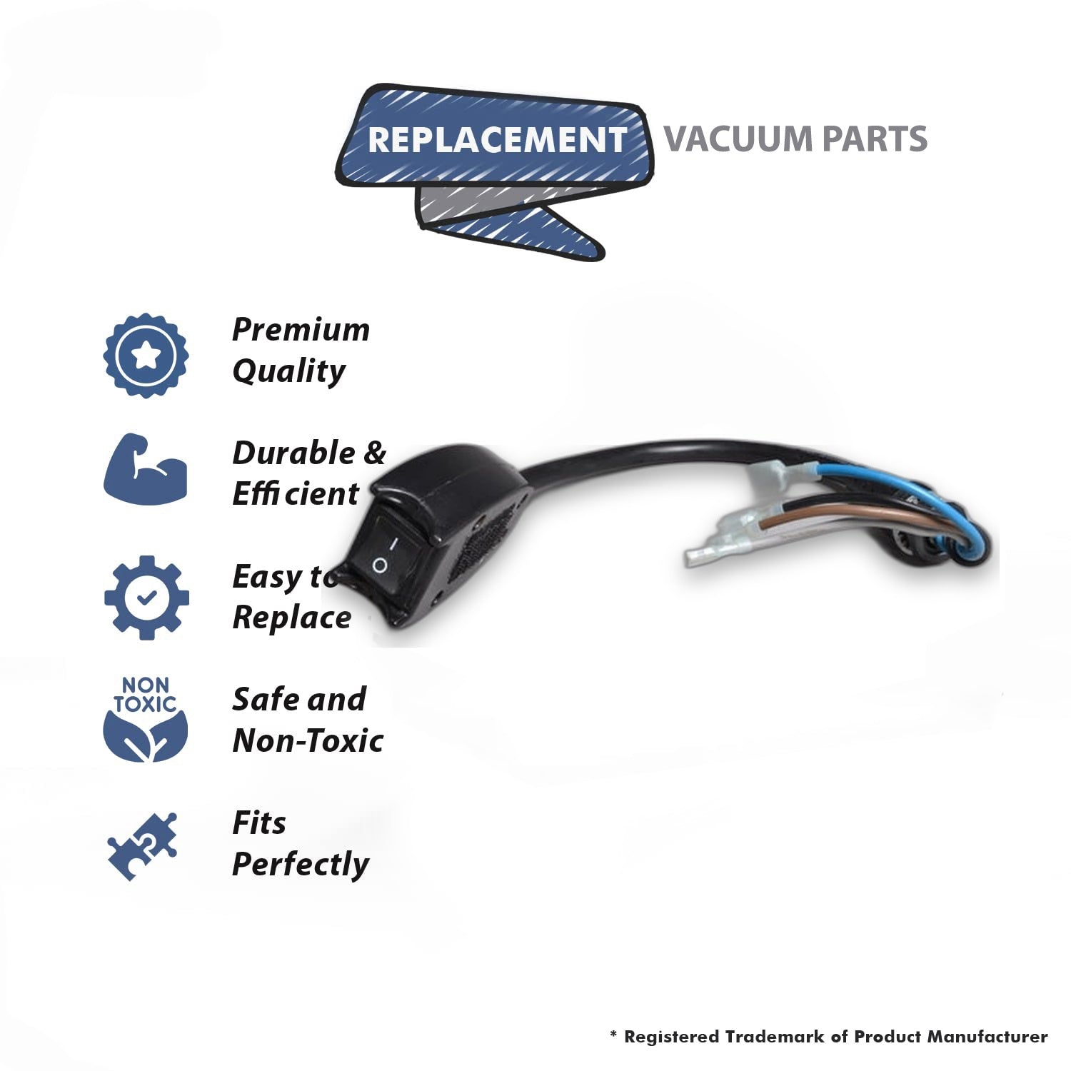 Topvacuumparts Replacement For Proteam Vacuum Cleaner On Off Switch Cord and Box Assembly # Compare to Part 101610