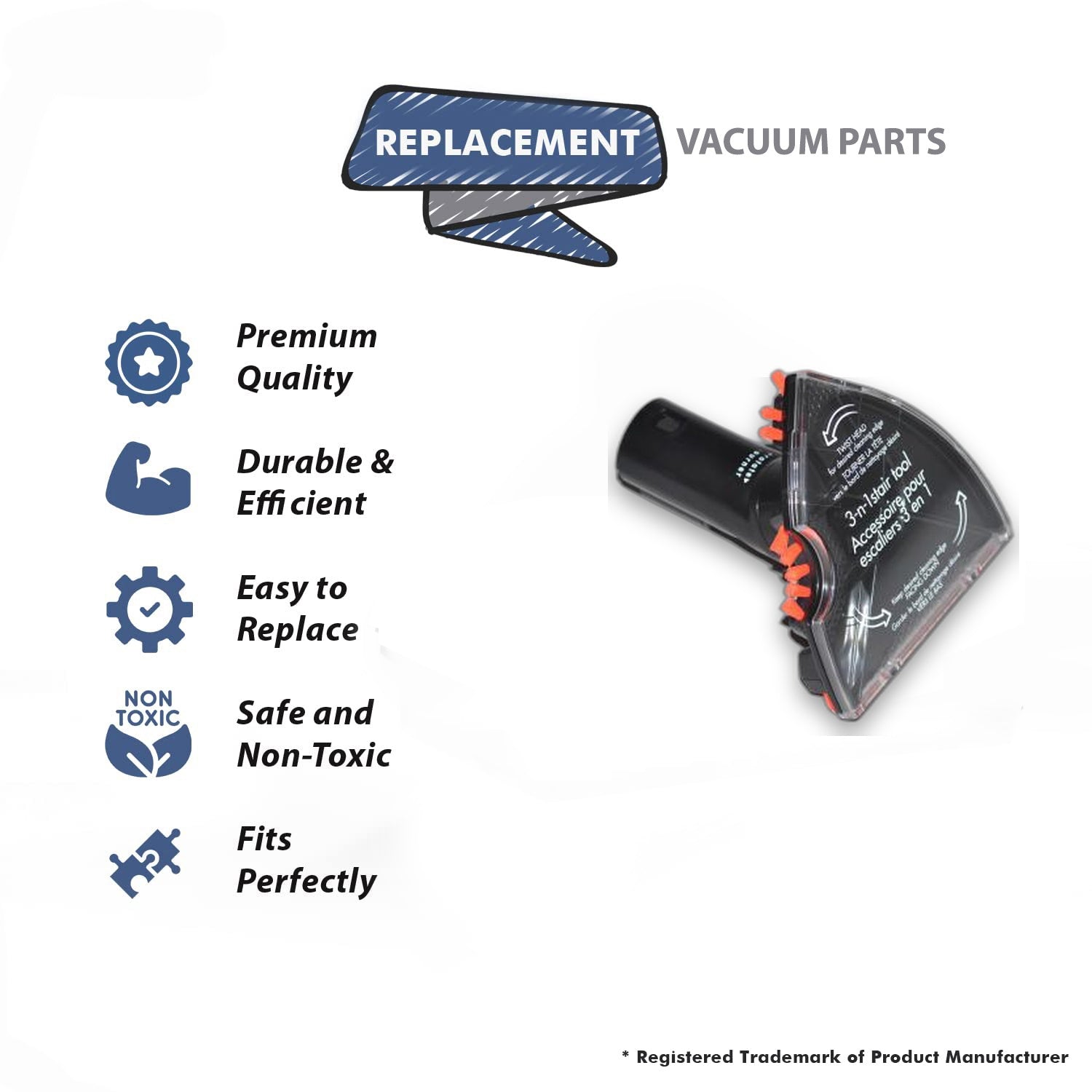 Topvacuumparts Replacement Part For Bissell 1564 Proheat 2x Revolution Upright Vacuum Cleaner Stair Tool 3in1# compare to part 1603650