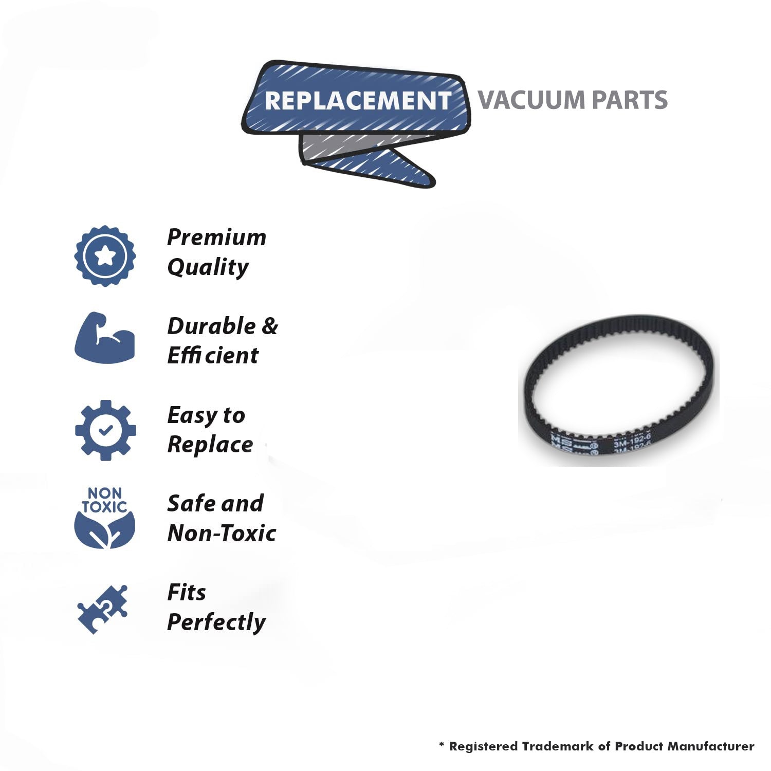 Topvacuumparts Replacement Part For Bissell Vacuum Geared Belt for Fit Model 1233, 1233C4# compare to part 1604992