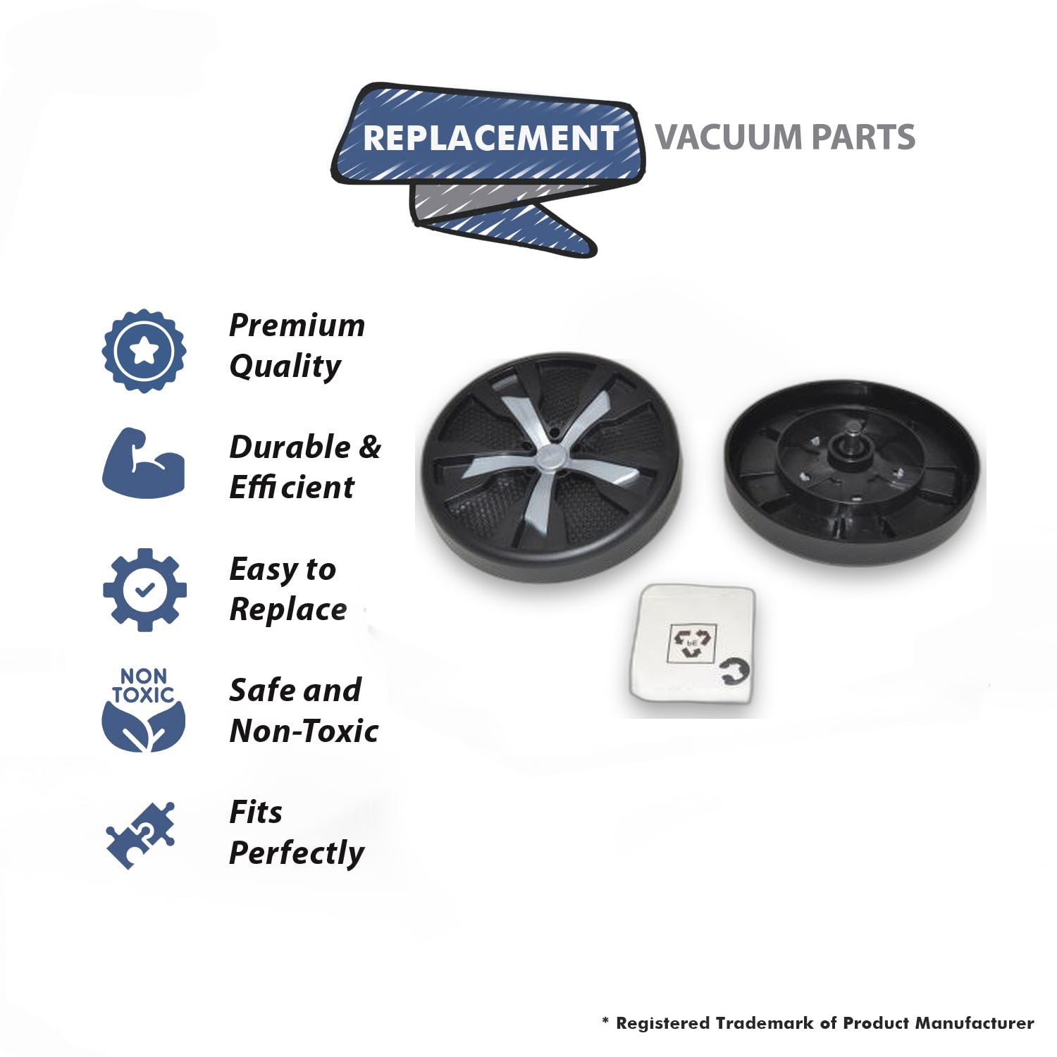 Topvacuumparts 4Pk Wheel Replacement Part For Bissell 1584 Proheat Revolution Vacuum Cleaner # compare to part 1606422