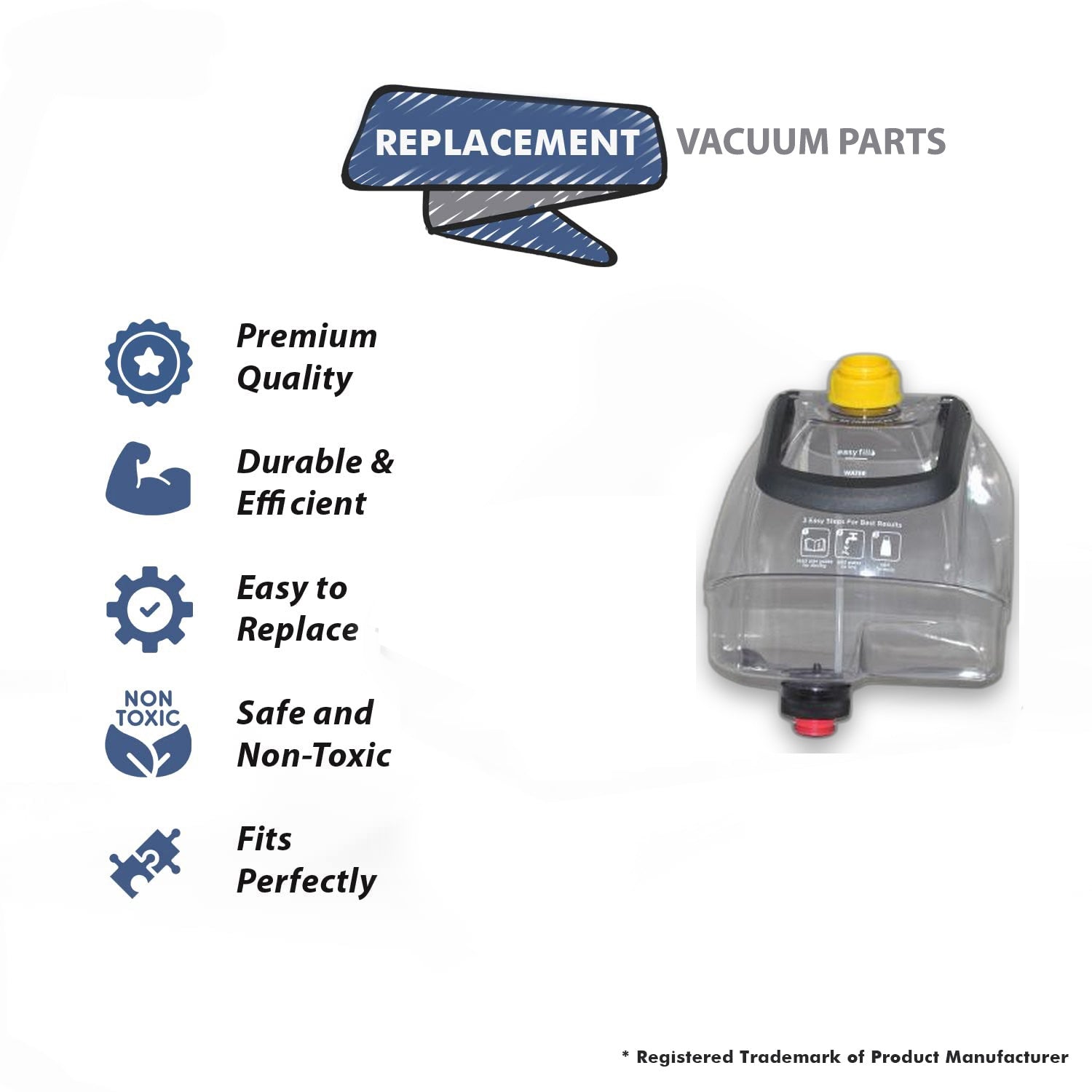 Topvacuumparts Replacement Part For Bissell 1565 Steamer Vacuum Cleaner Clean Water Tank # compare to part 1606641